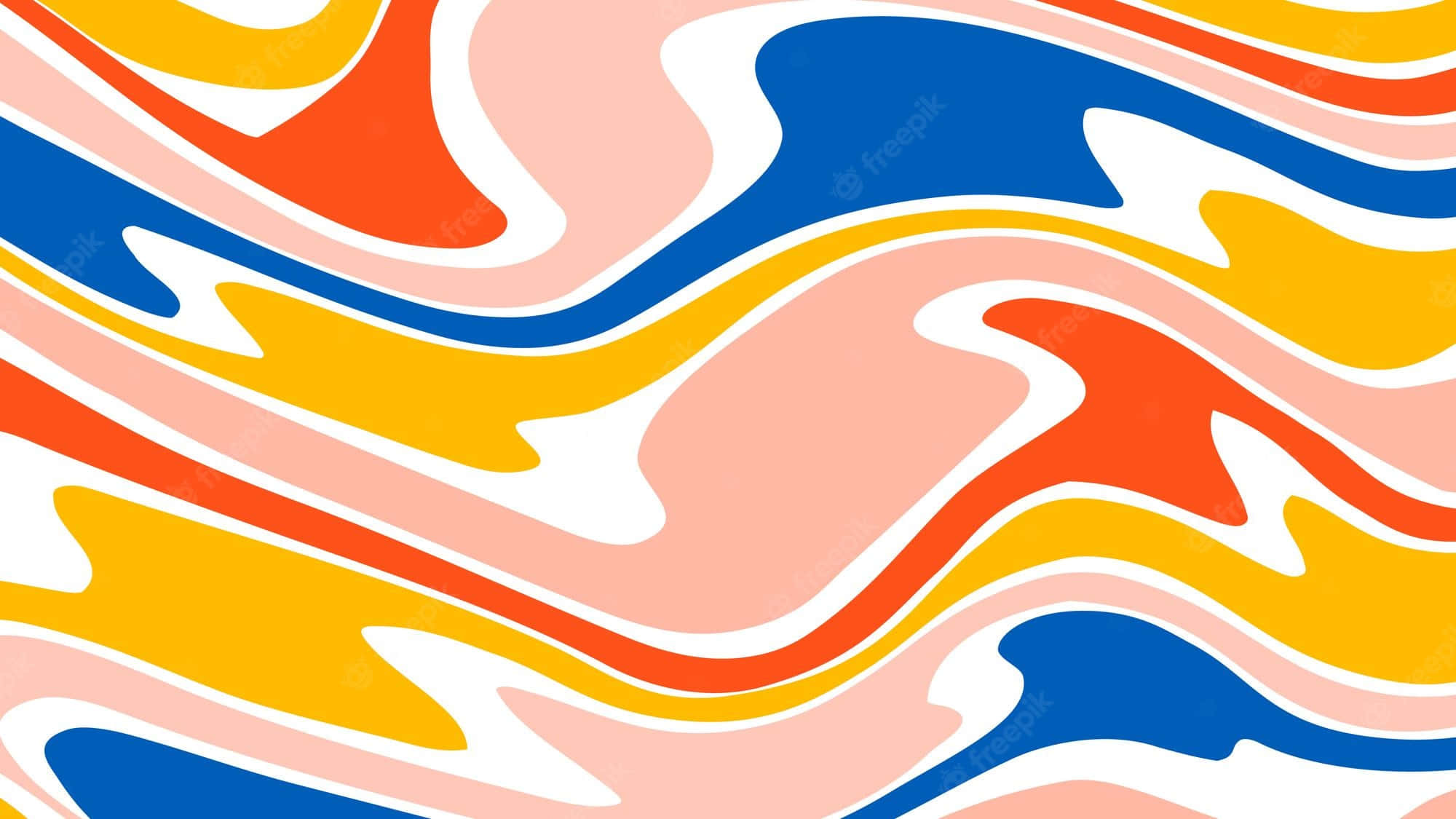 1960s psychedelic, blue, orange, Full HD Desktop Wallpaper