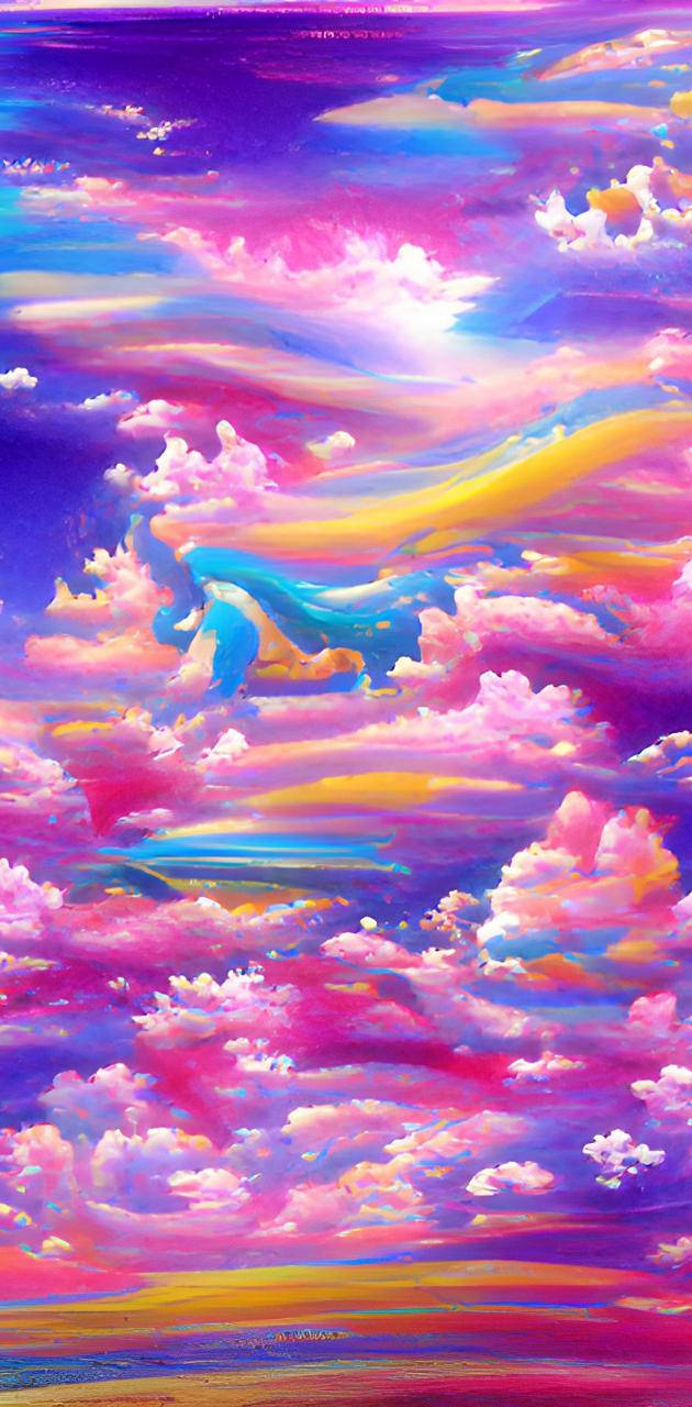 psychedelic cloud, vivid purples, pinks, HD Phone Wallpaper