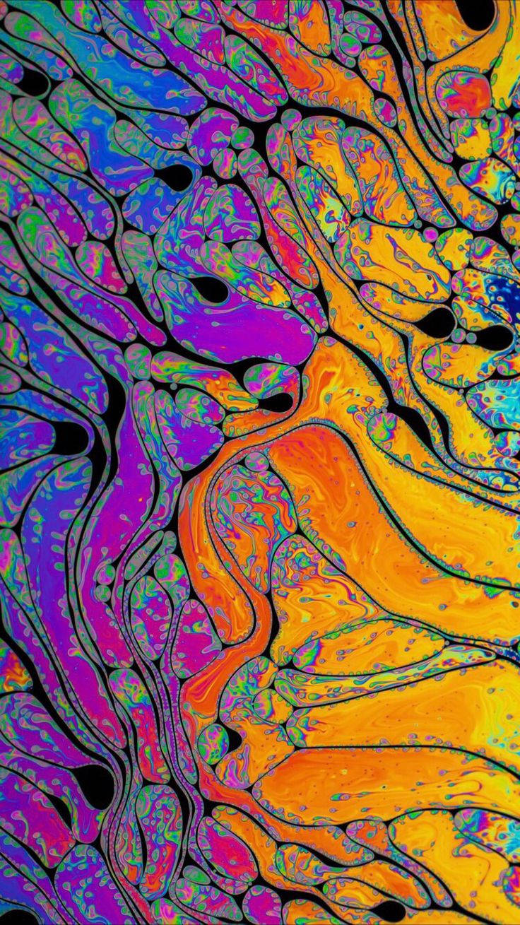Psychedelic iPhone, orange, purple, HD Phone Wallpaper