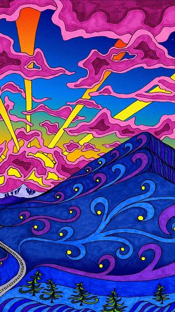 Psychedelic iPhone, colorful clouds, swirling purple clouds, HD Phone Wallpaper