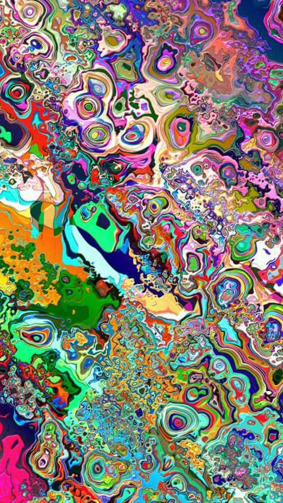 Psychedelic iPhone, neon colors, psychedelic swirls, Full HD Phone Wallpaper