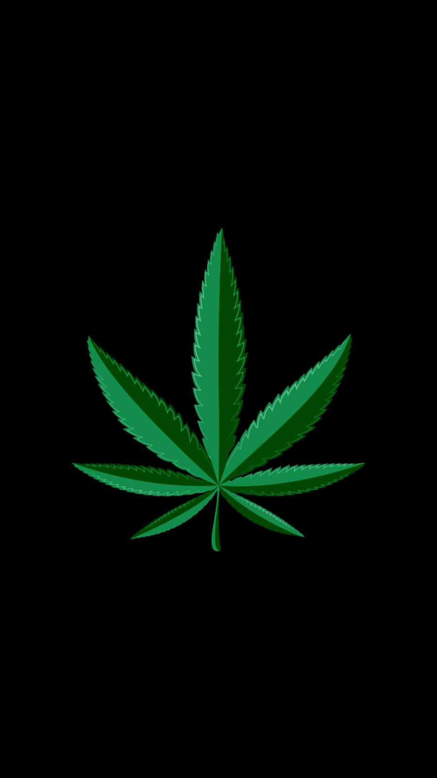 cannabis leaf, vibrant green, solid black background, HD Phone Wallpaper