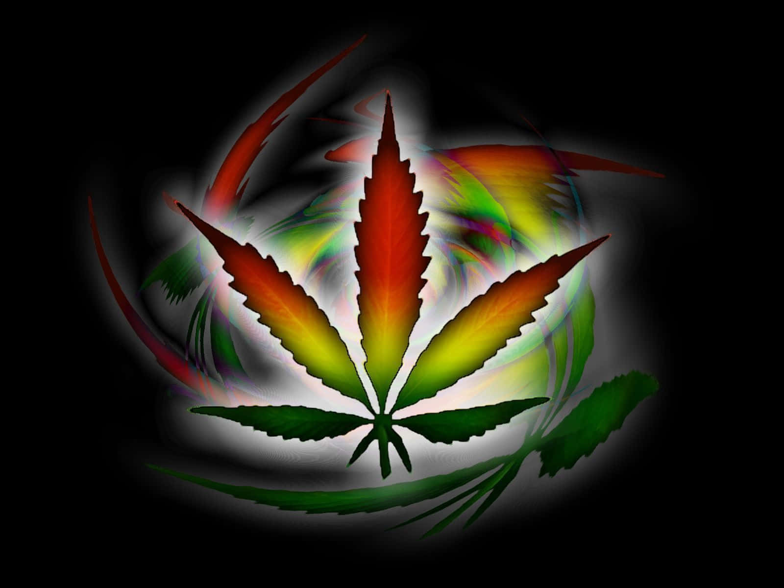 psychedelic weed, cannabis leaf, rainbow hues, HD Desktop Wallpaper