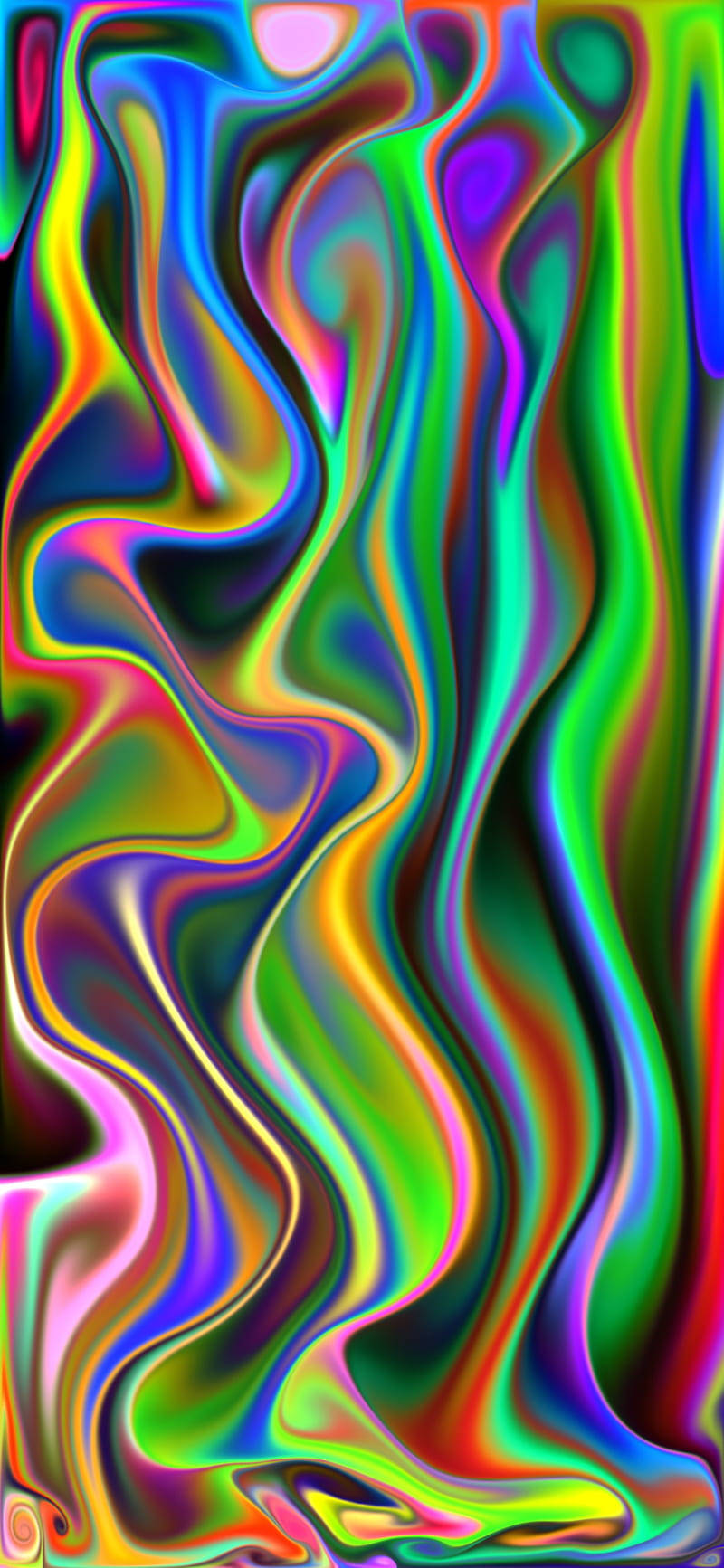 psychedelic waves, rainbow colors, fluid motion, HD Phone Wallpaper