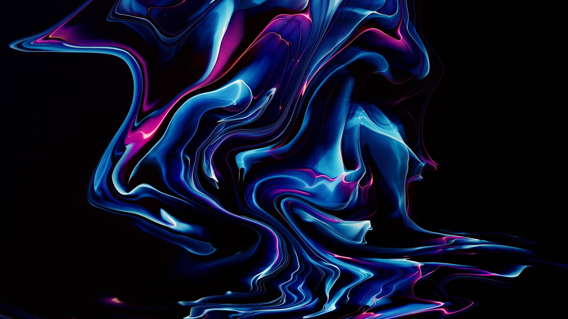 neon blue, magenta, liquid swirls, Full HD Desktop Wallpaper