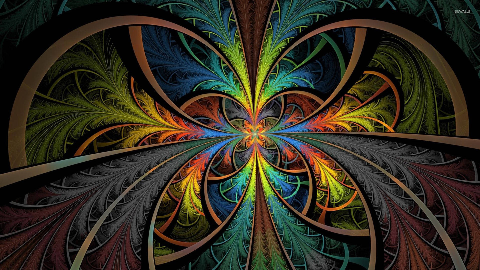 neon greens, blues, oranges, Full HD Desktop Wallpaper