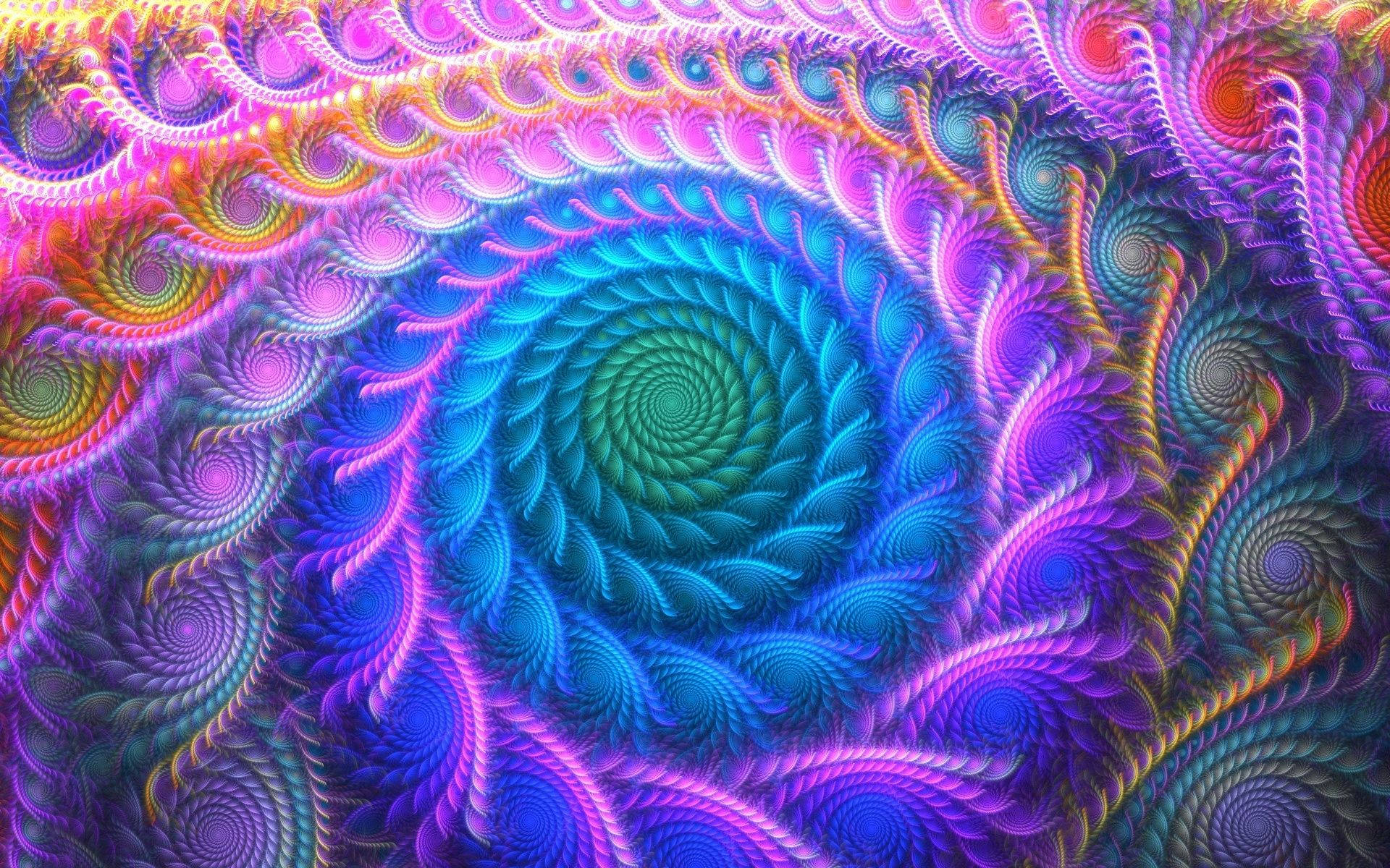 infinity spiral, teal center, neon pinks, Full HD Desktop Wallpaper