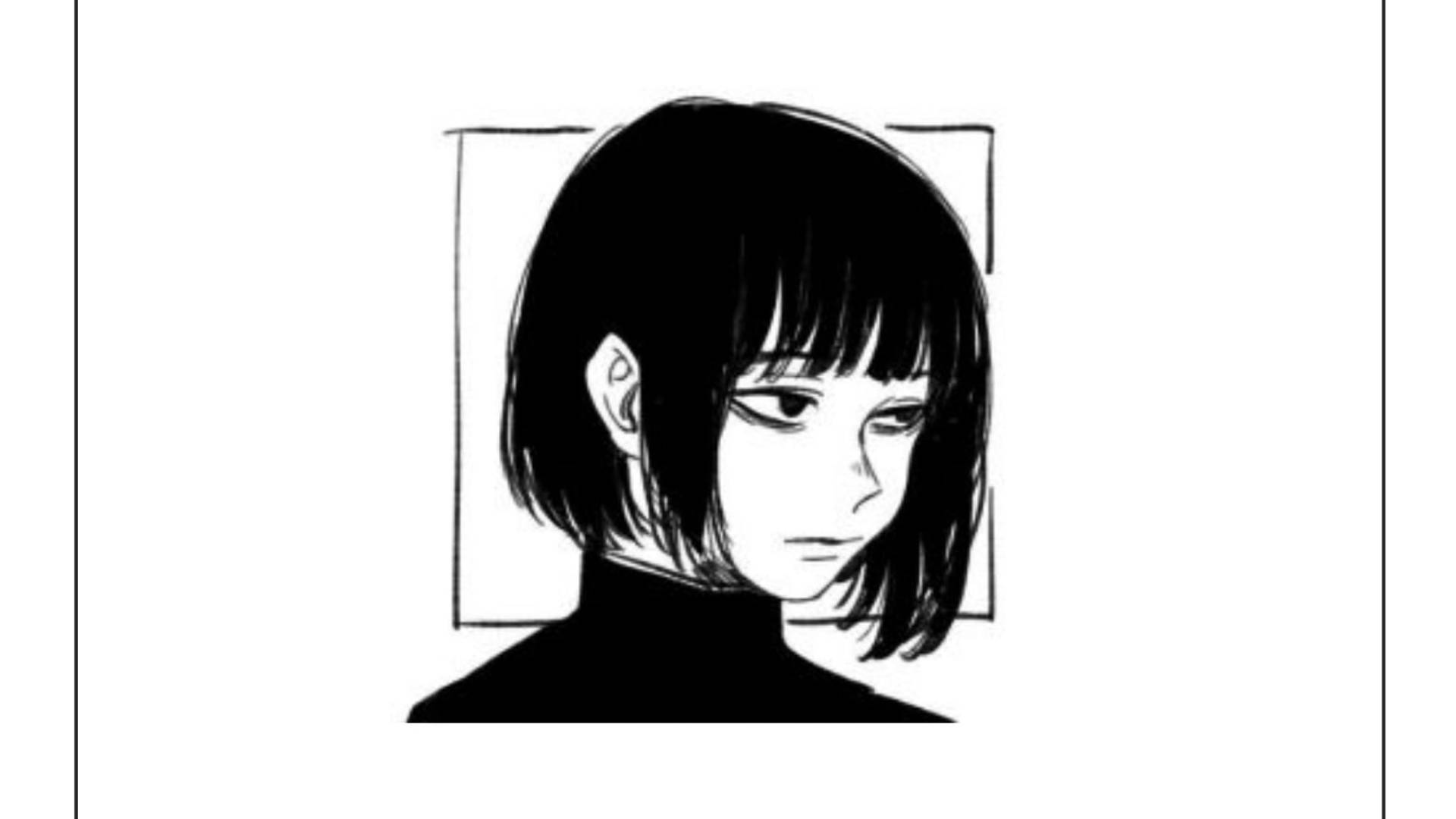 pessimistic anime girl, Reflective Anime Girl in Shadows, black and white anime-style portrait, Full HD Desktop Wallpaper