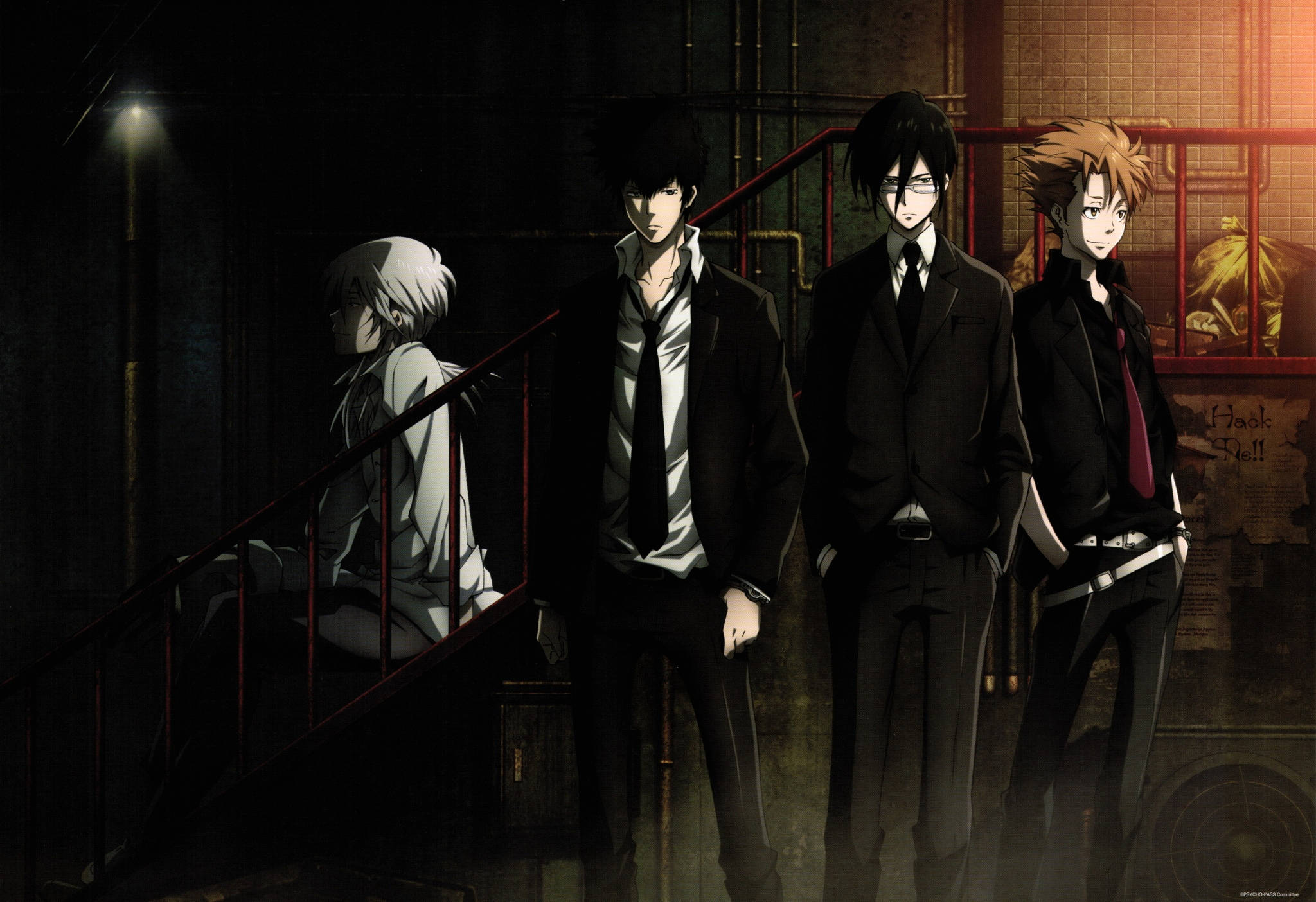 Psycho Pass, male characters, anime characters, Full HD Desktop Wallpaper