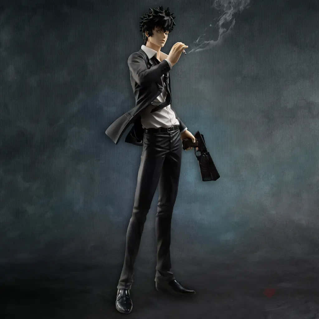 Psycho Pass, black suit, cigarette, SD Desktop Wallpaper