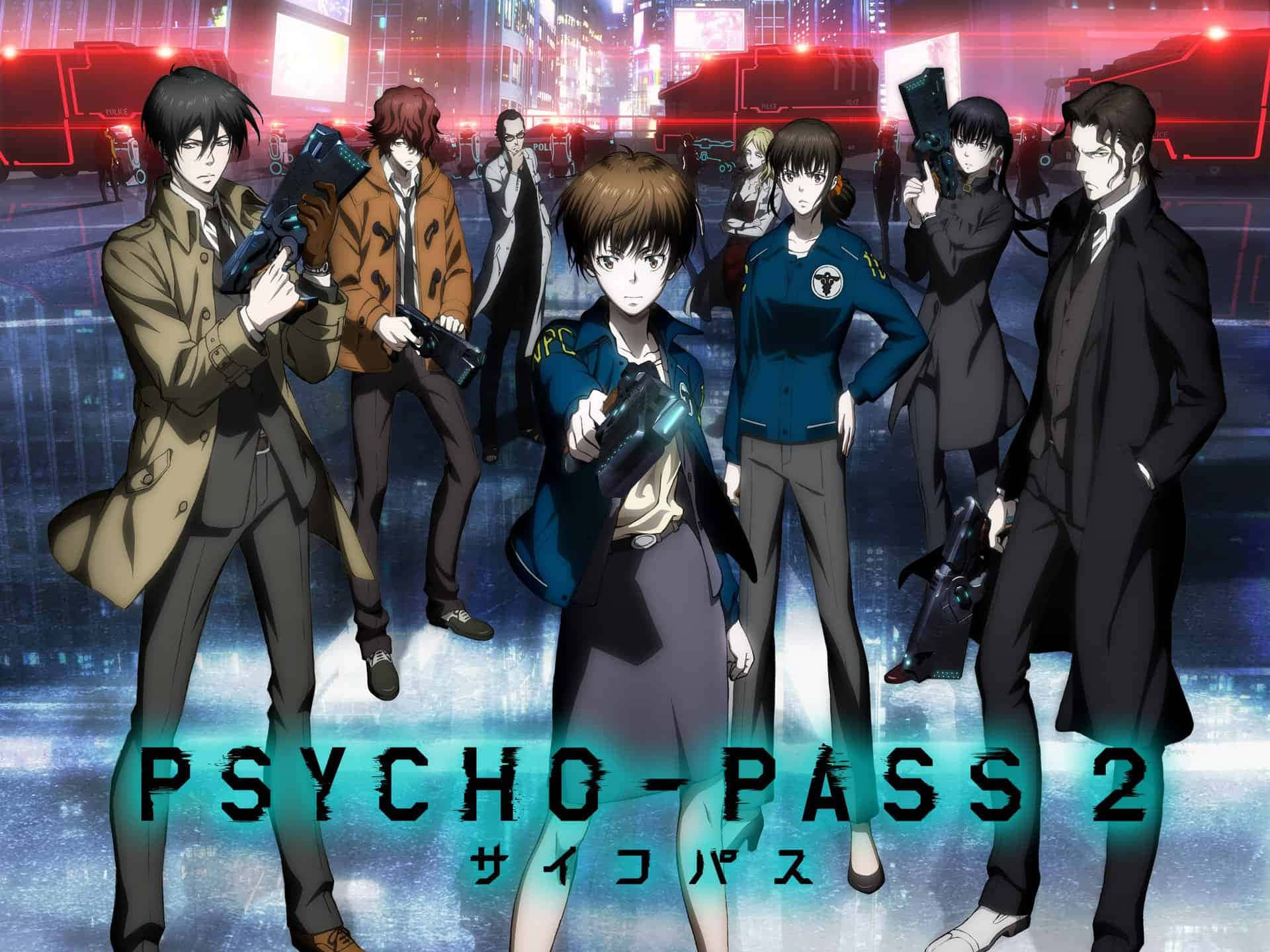 Psycho-Pass, neon lights, futuristic city, Full HD Desktop Wallpaper