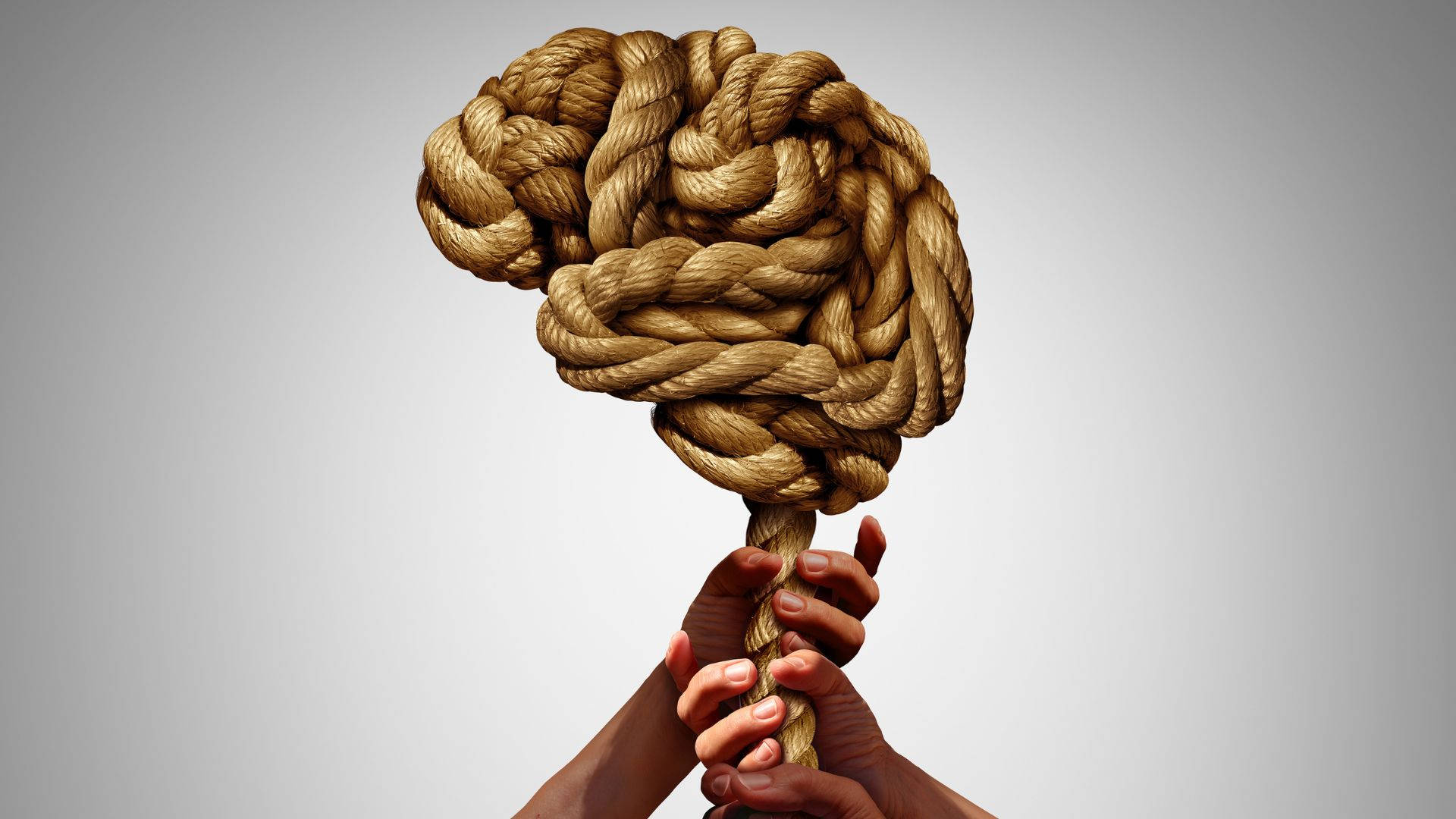 brain shaped rope, human brain, thick rope, Full HD Desktop Wallpaper