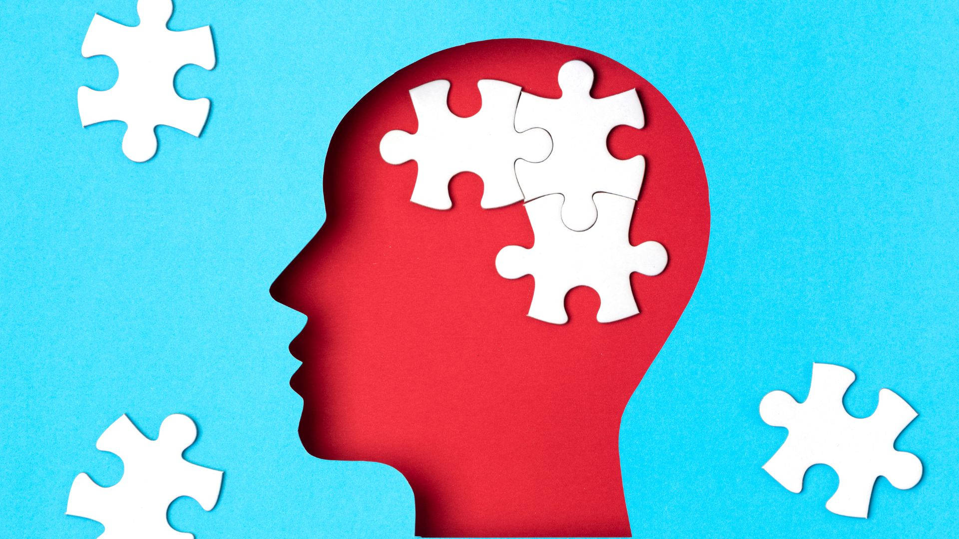 Psychology, blue, human head silhouette, Full HD Desktop Wallpaper