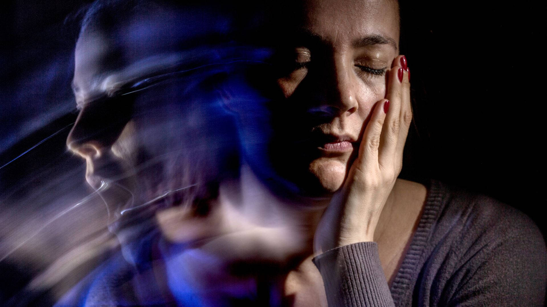 Psychology, woman, closed eyes, Full HD Desktop Wallpaper