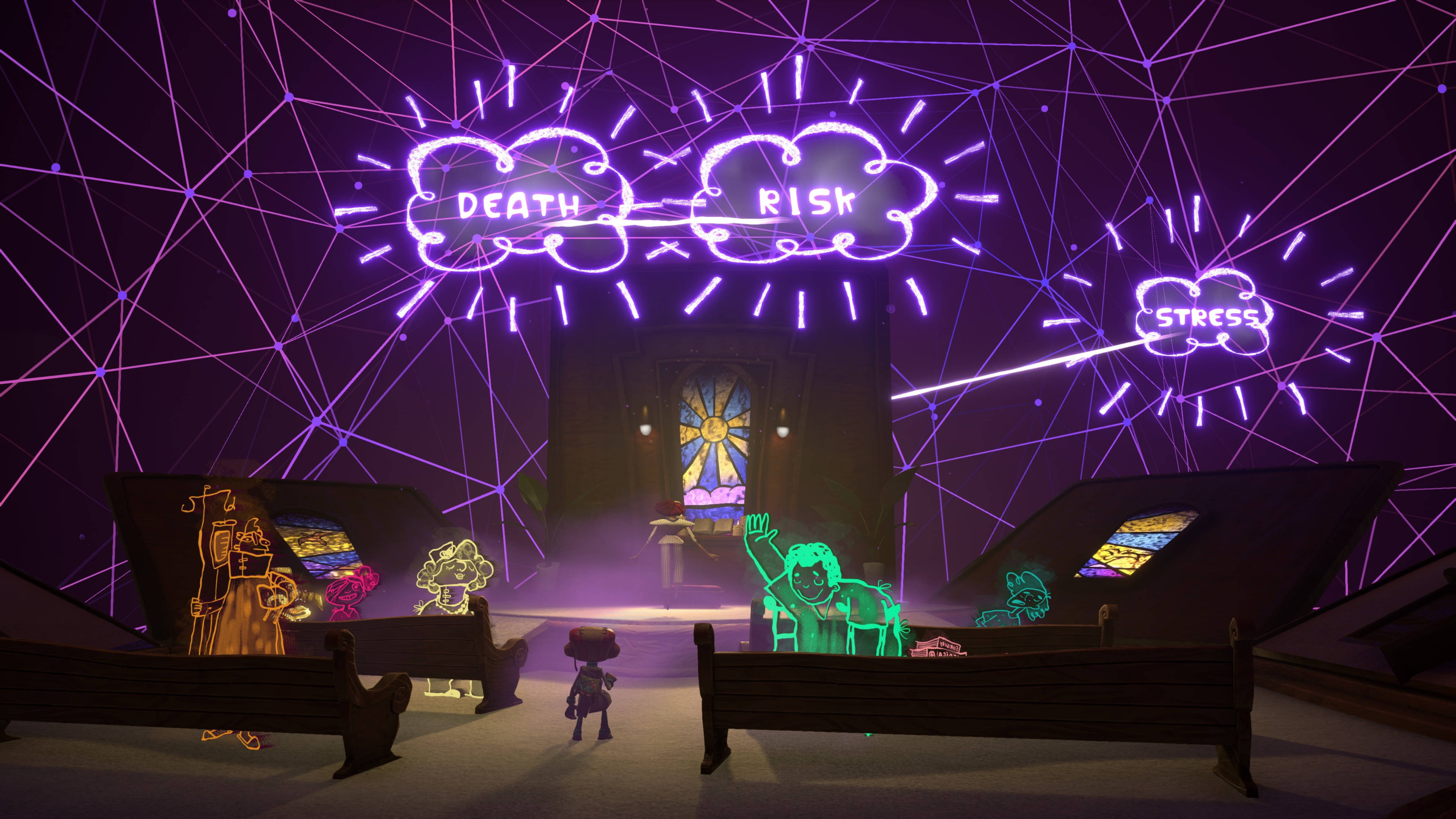 Psychonauts 2, mental connection, dark church, 5K Desktop Wallpaper