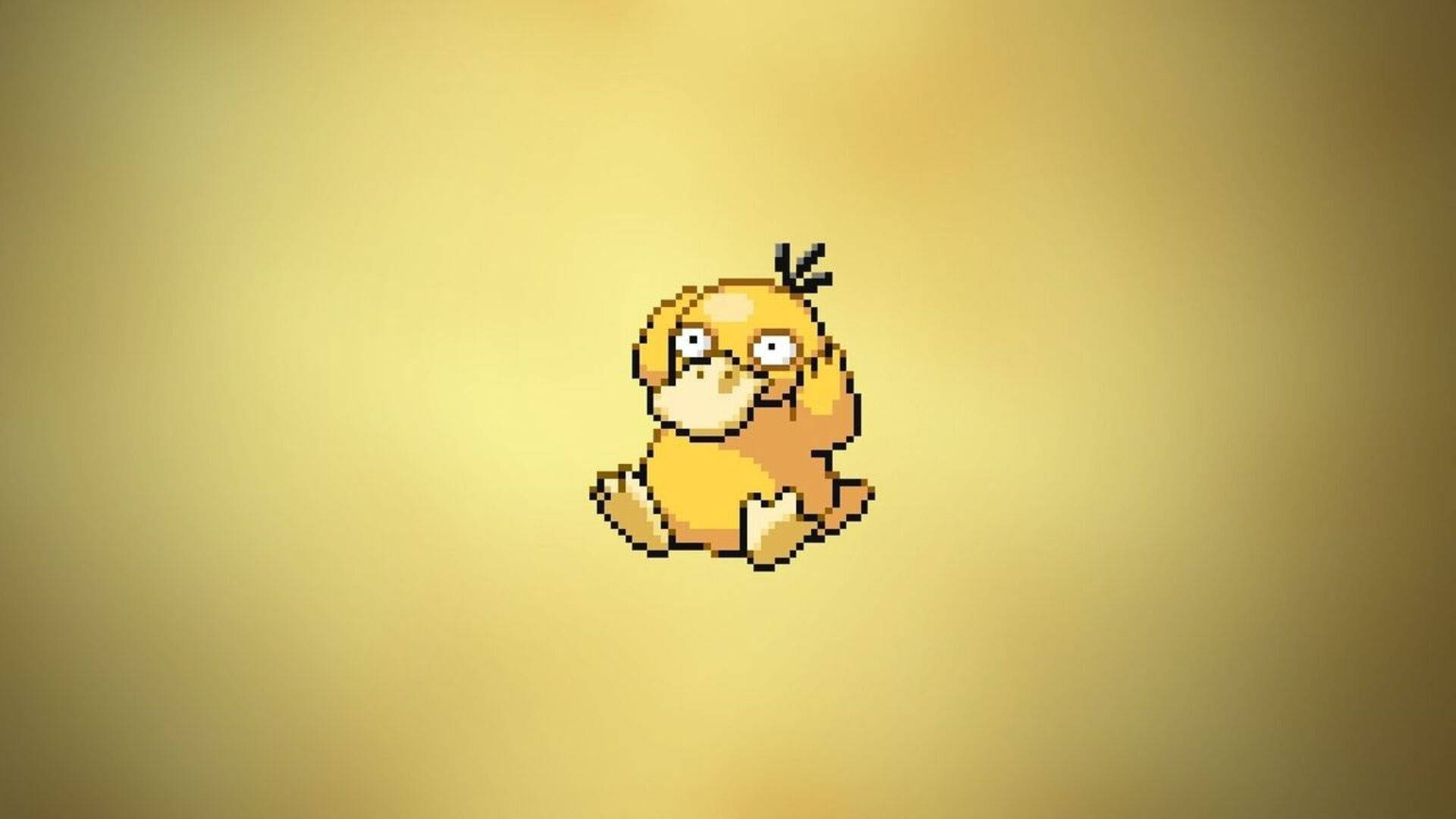 Psyduck, pixelated, yellow, Full HD Desktop Wallpaper