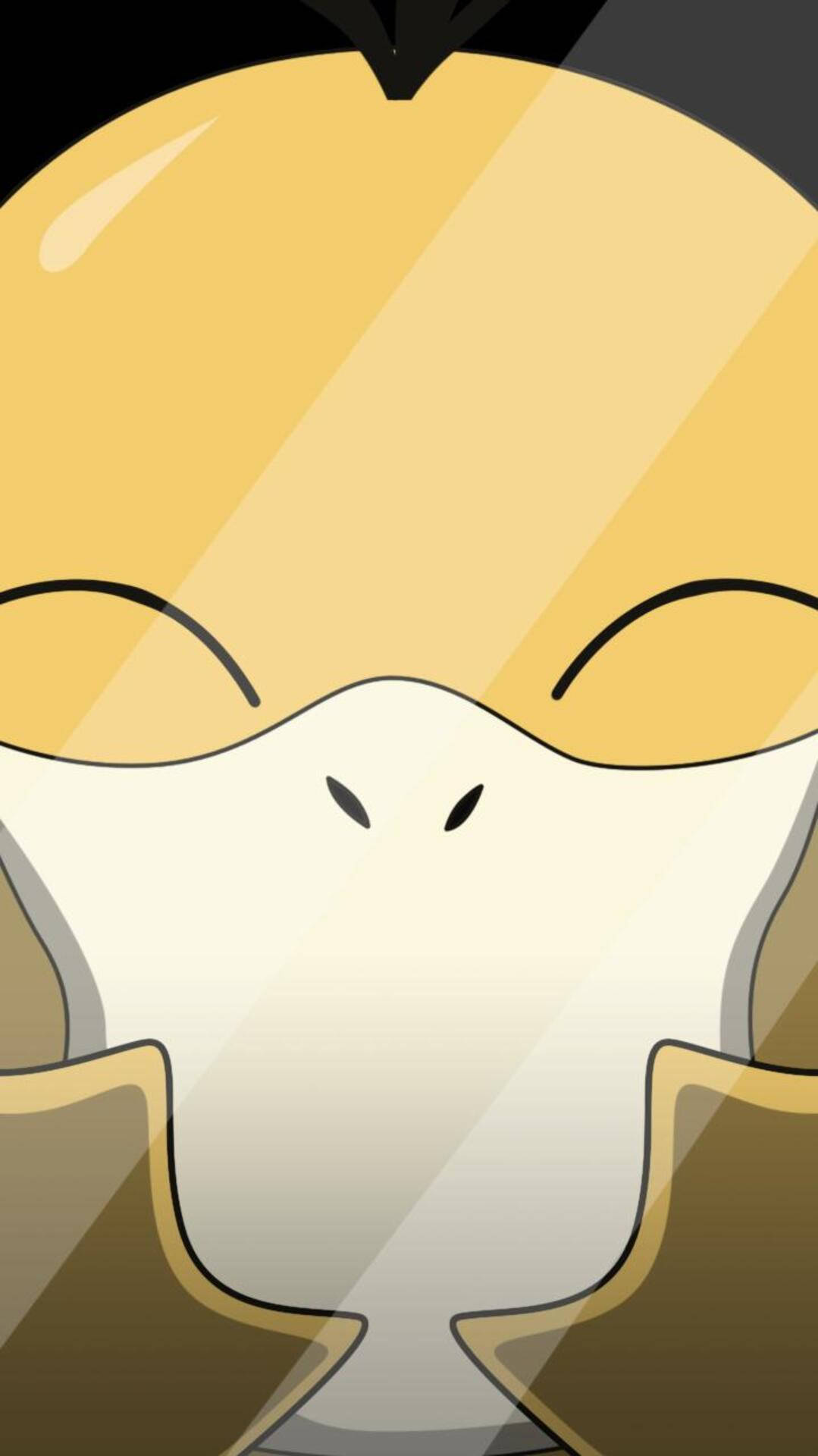 Psyduck, glass screen phone, yellow and white gradient, Full HD Phone Wallpaper