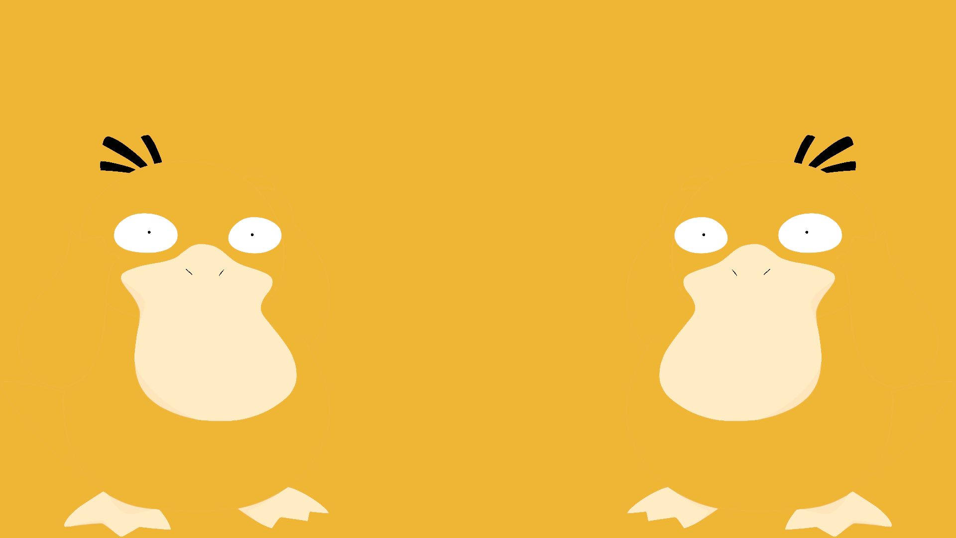 Psyduck, mustard yellow, minimalist cartoon, Full HD Desktop Wallpaper