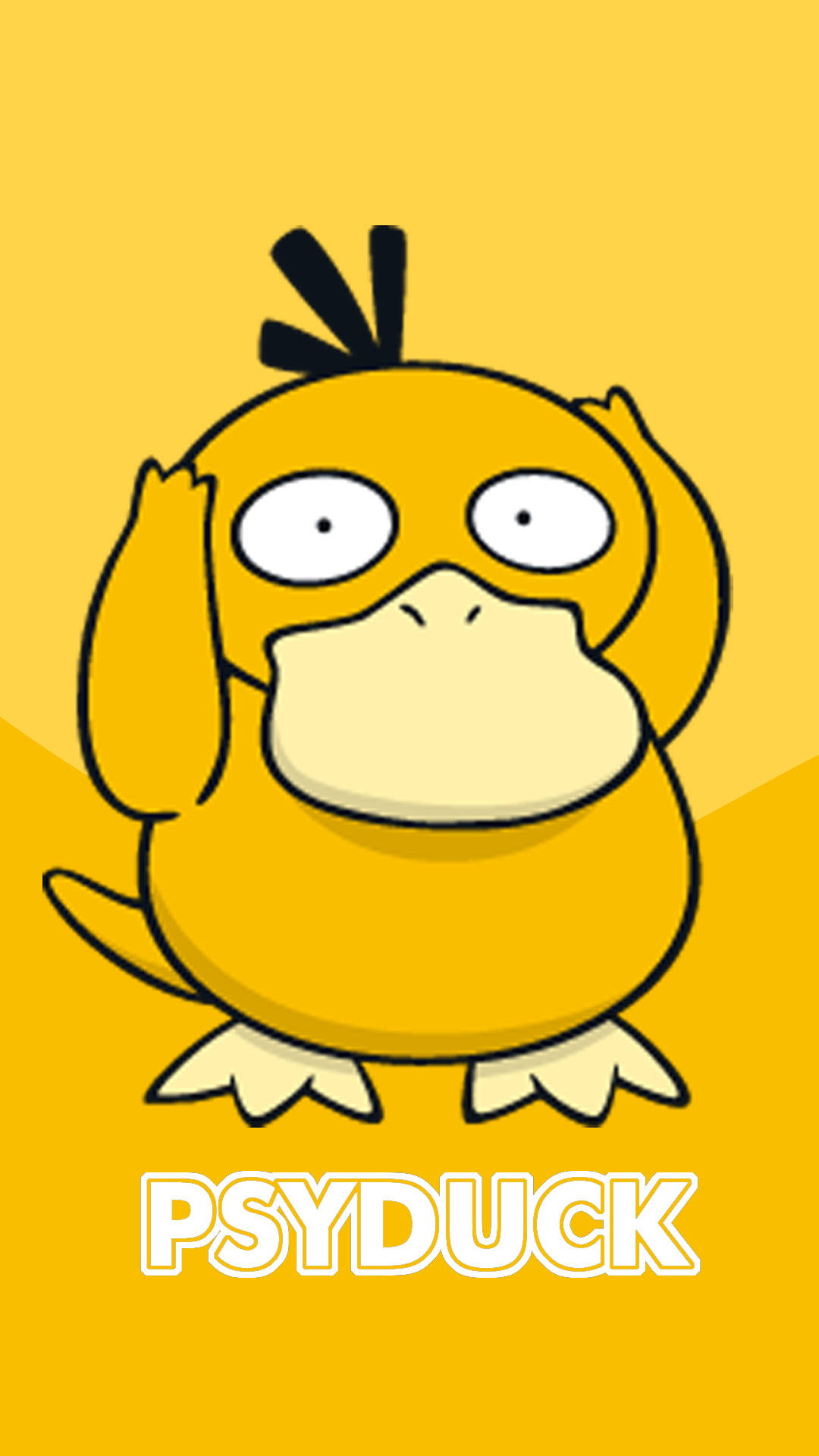 Psyduck, plain yellow, iPhone, Full HD Phone Wallpaper