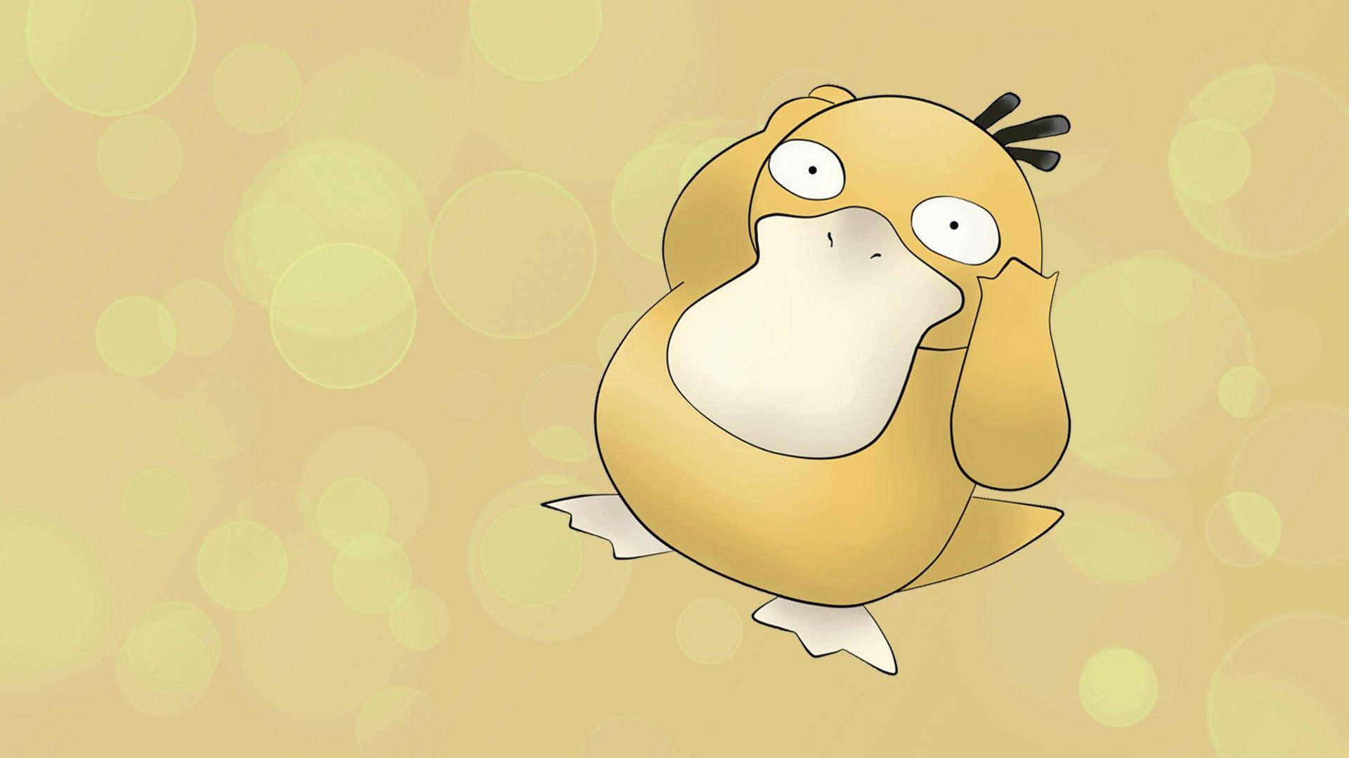 Psyduck, cartoon Psyduck, sad expression, Full HD Desktop Wallpaper