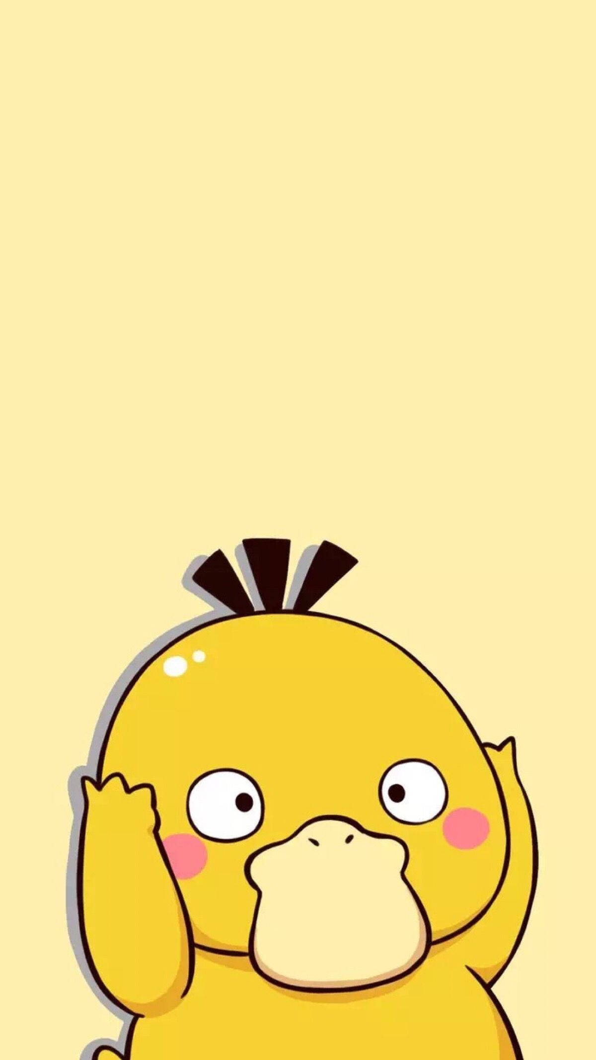 Psyduck, yellow cartoon duck, big eyes, Full HD Phone Wallpaper