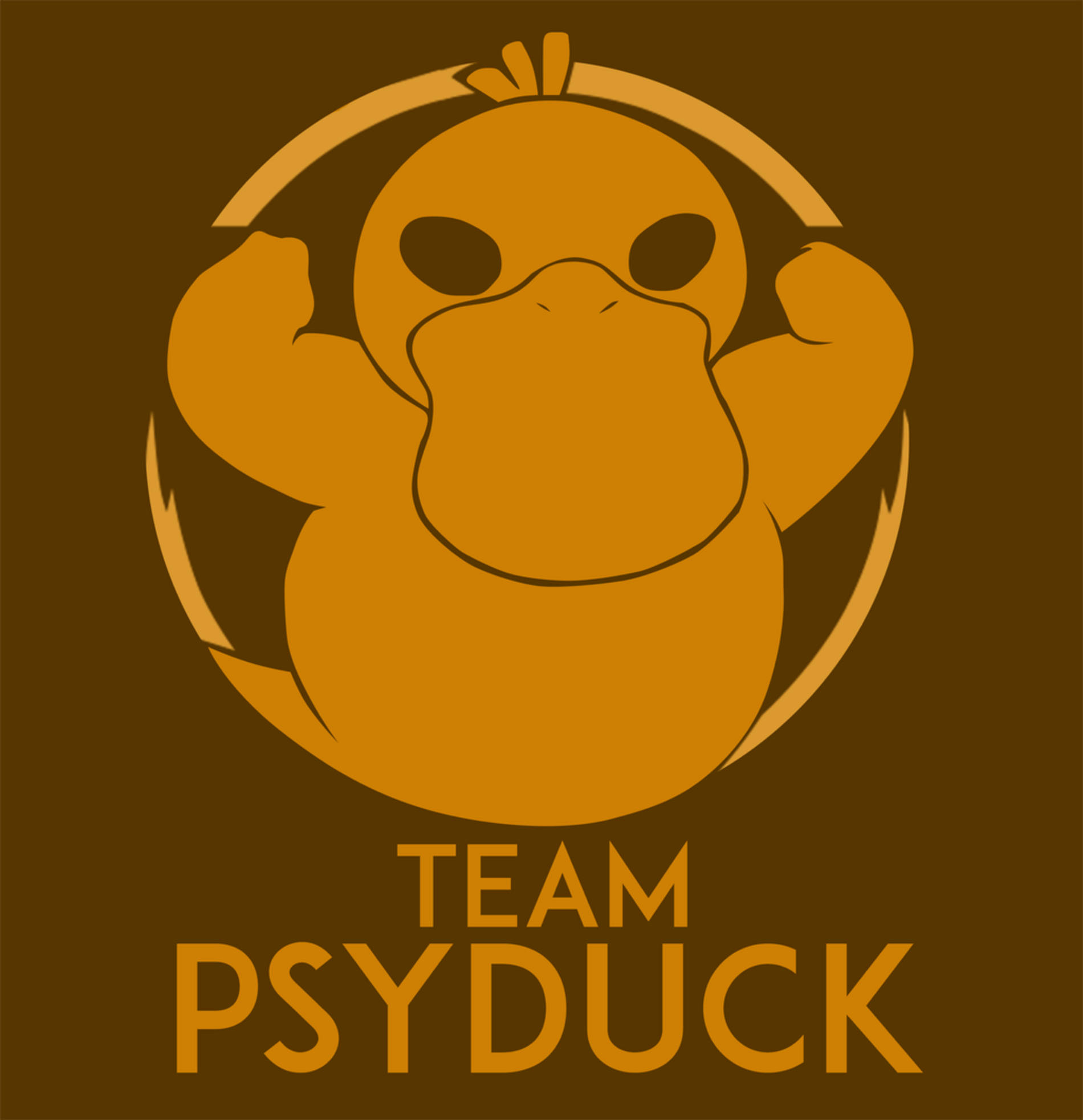 Psyduck, TEAM PSYDUCK, orange, Full HD Phone Wallpaper