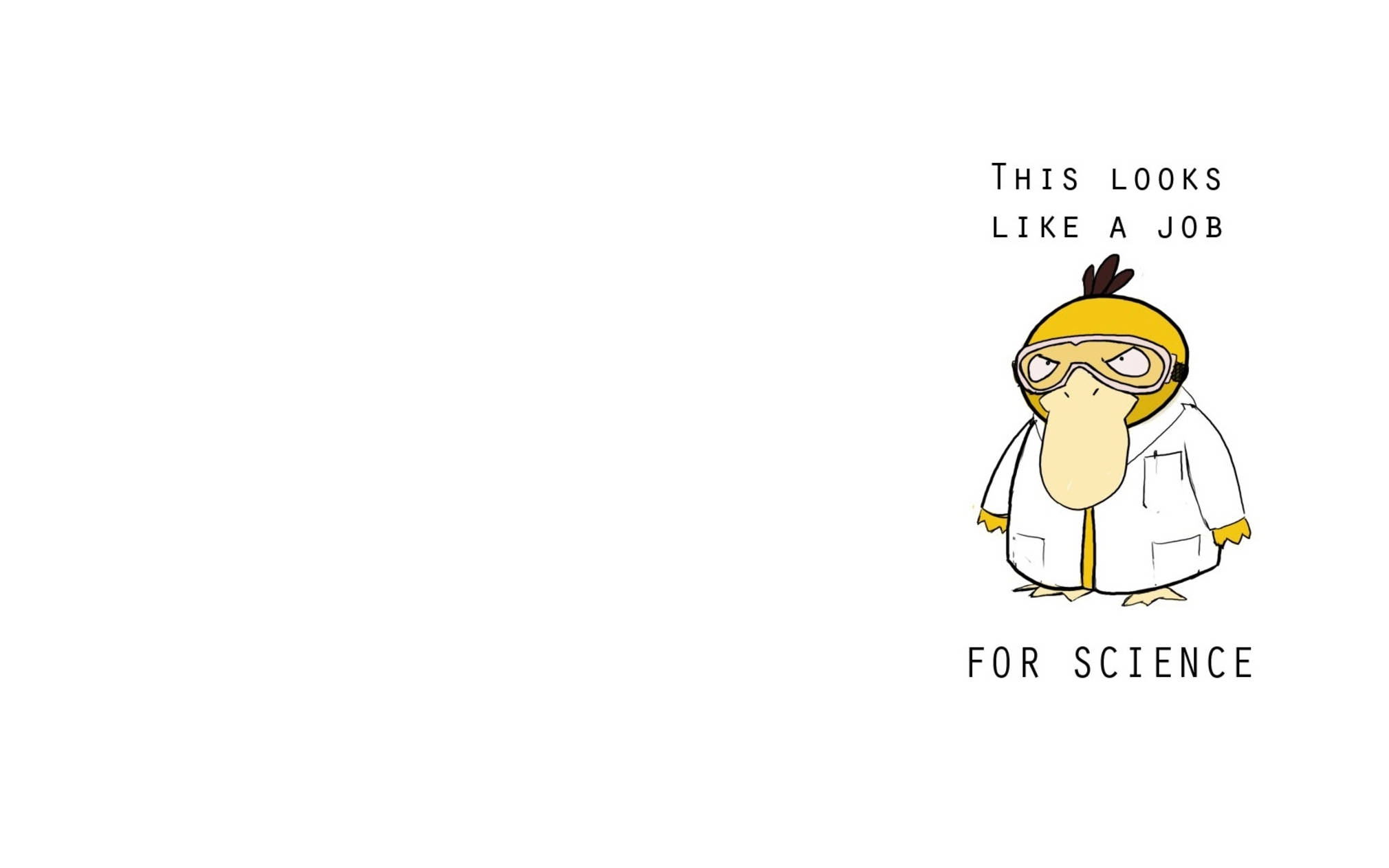Psyduck, lab coat, goggles, Full HD Desktop Wallpaper