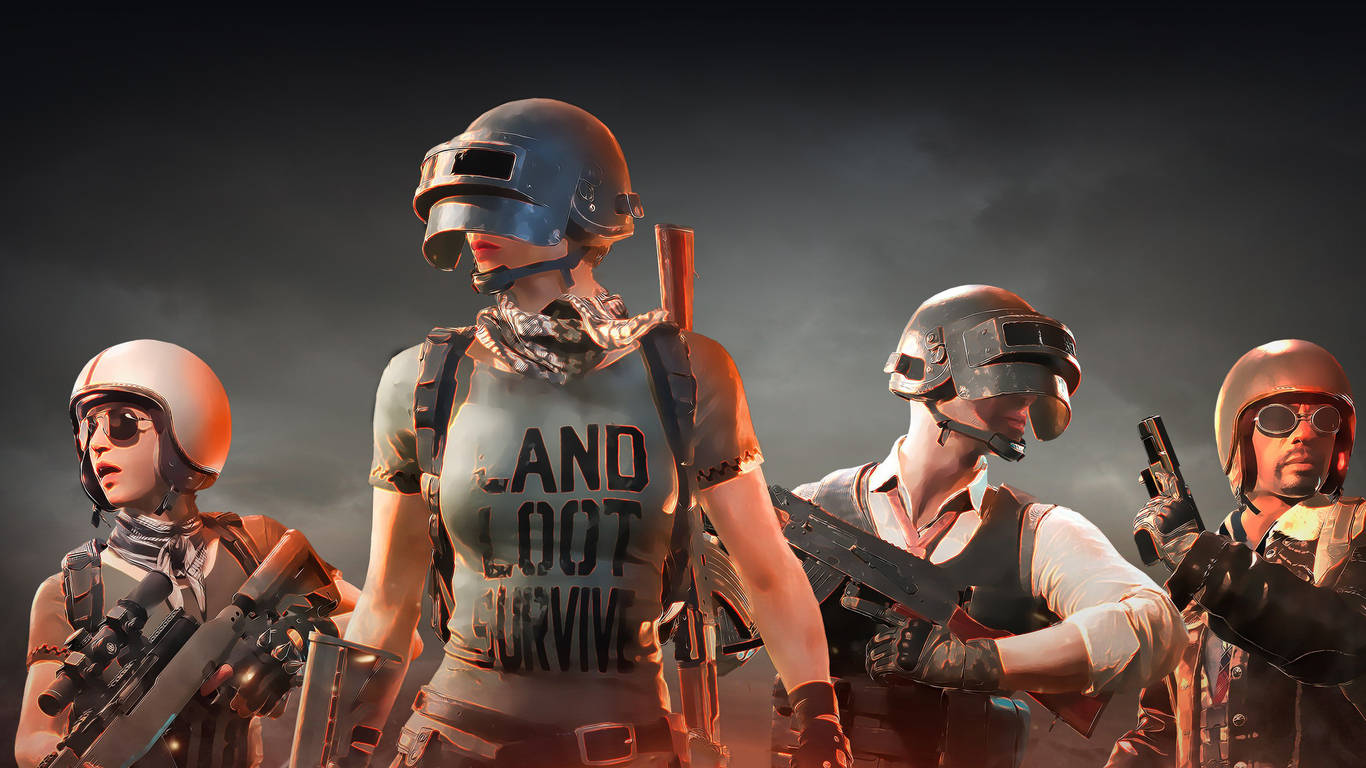 PUBG, team graphic promo, 1366x768, HD Desktop Wallpaper