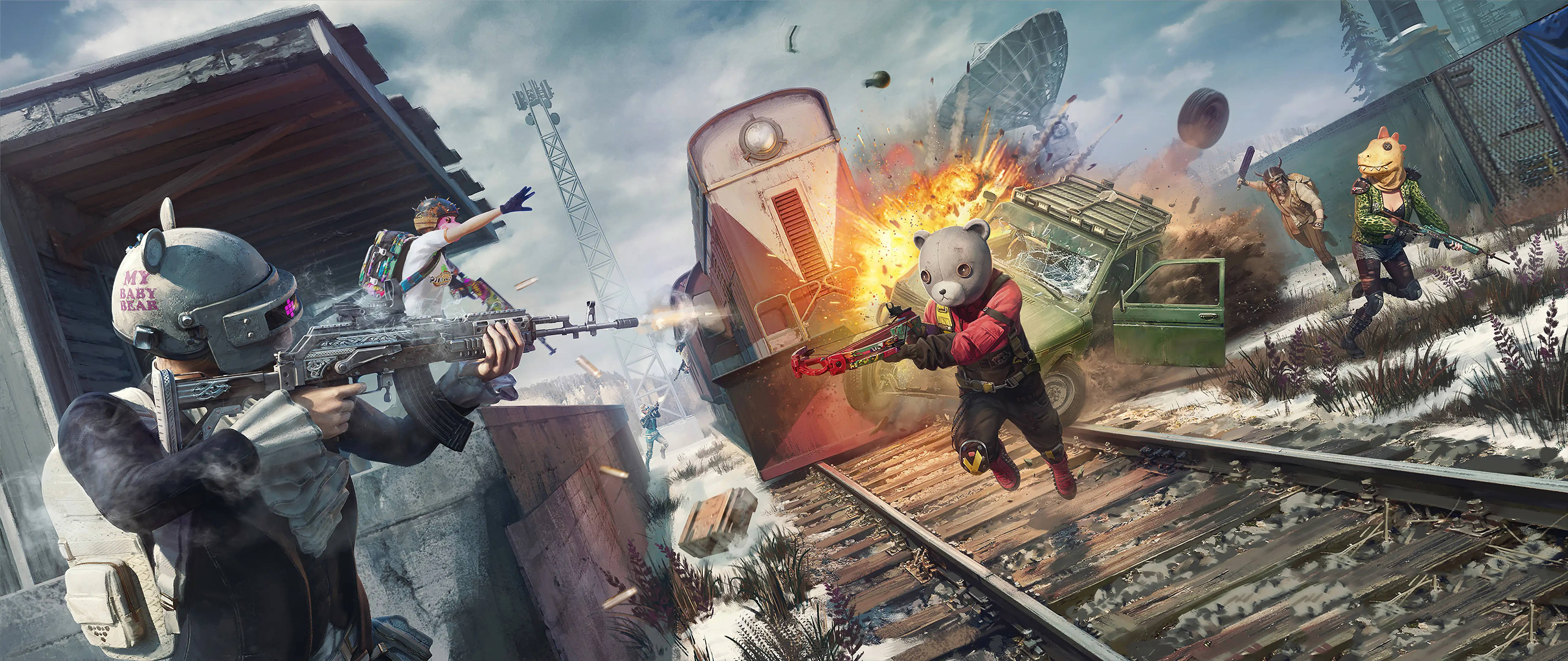 PUBG, 1440p, trainyard, 5K Desktop Wallpaper