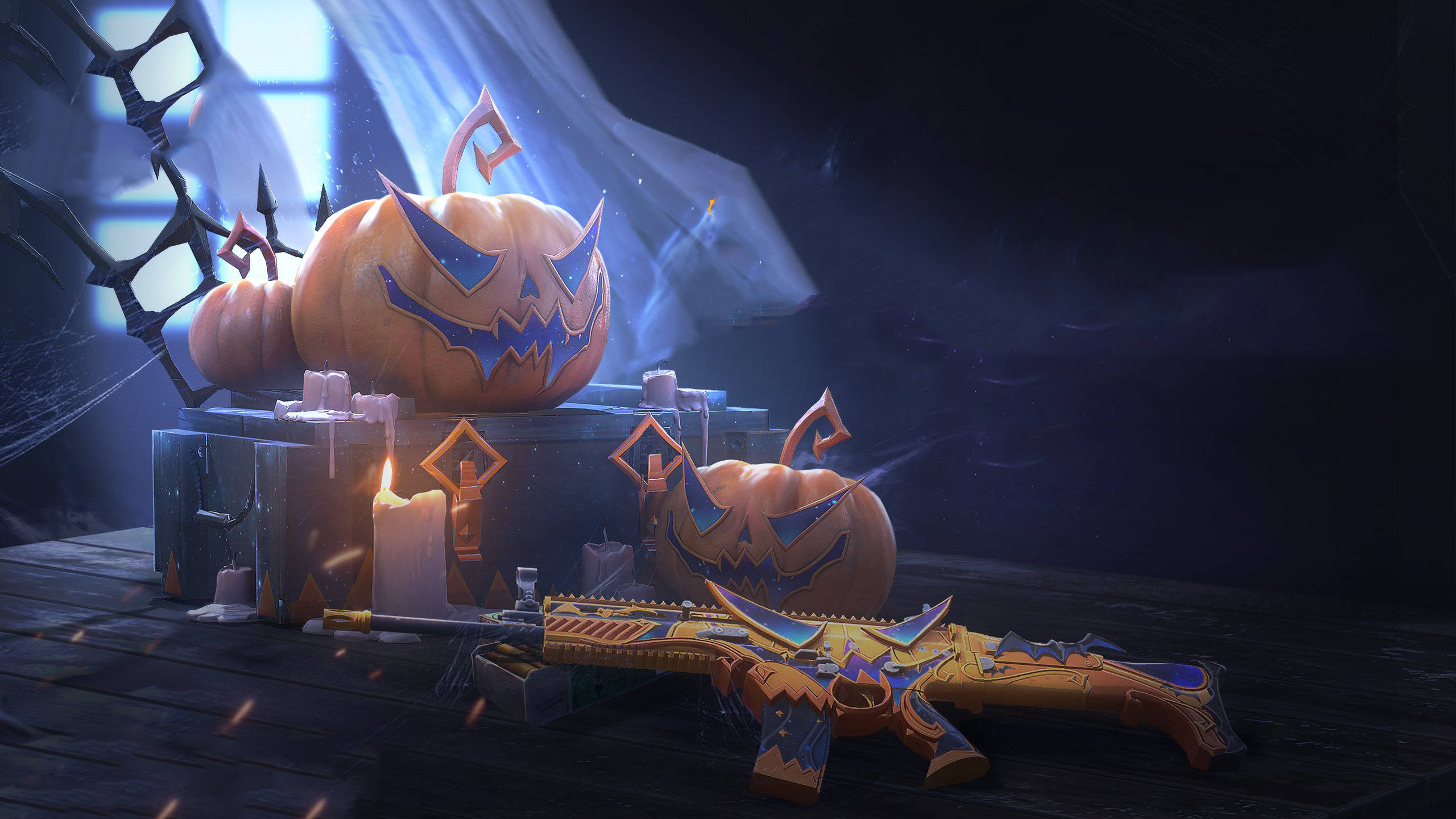 PUBG, Halloween Pumpkins, jack-o'-lantern, 2K Desktop Wallpaper
