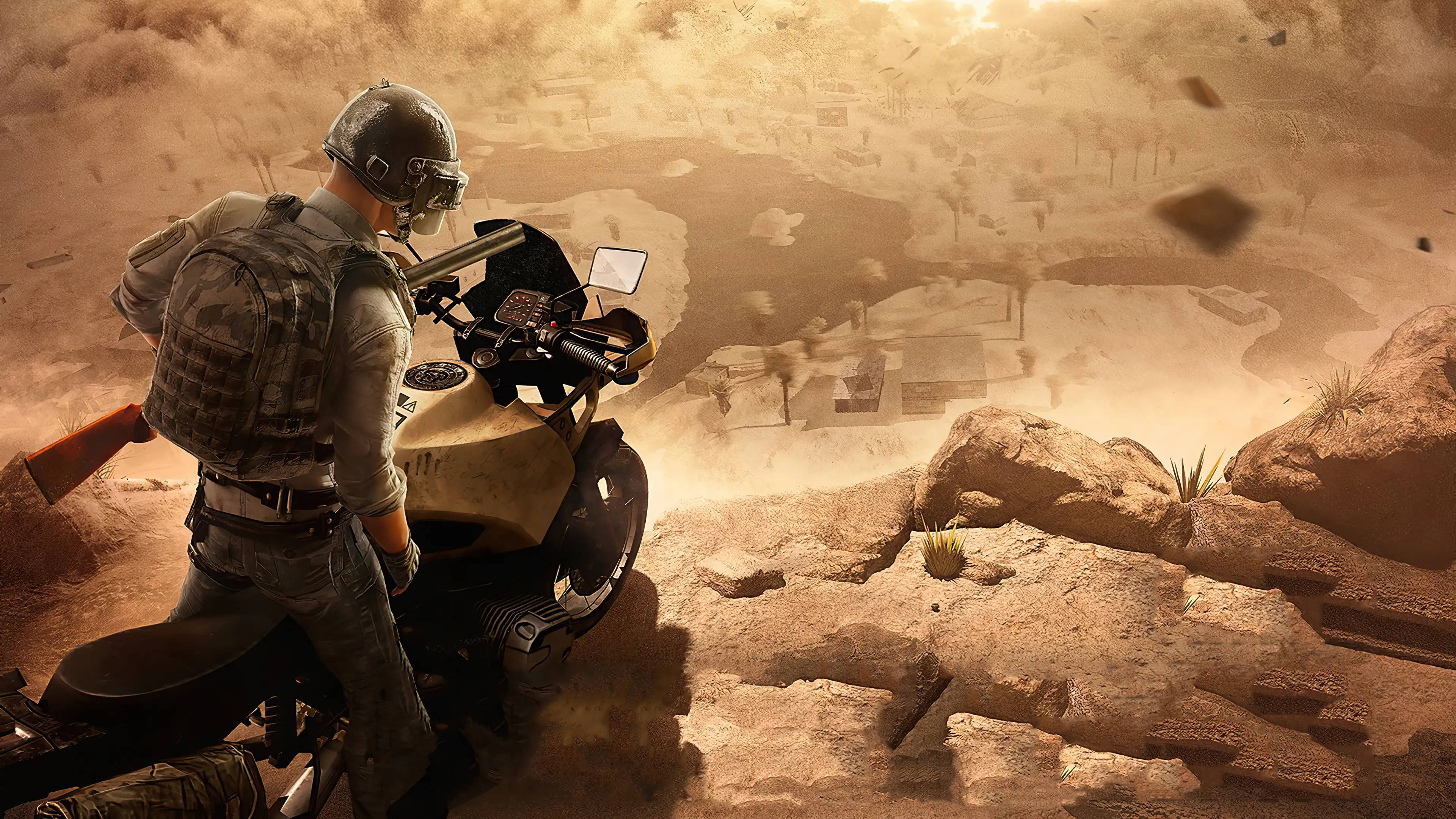 PUBG, 1440p, motorcycle scout, 4K Desktop Wallpaper