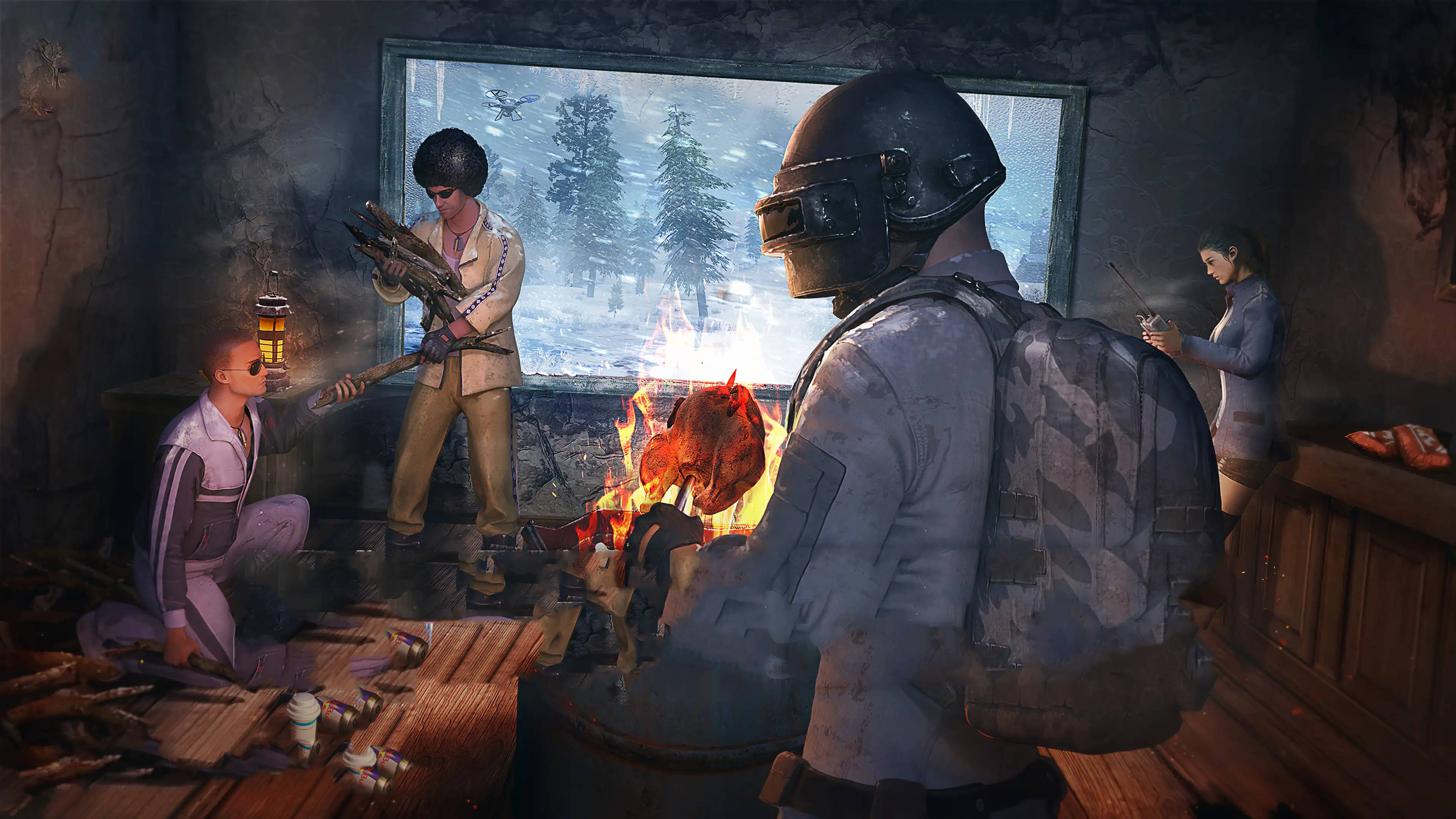 PUBG, 1440p, mountain cabin, 4K Desktop Wallpaper