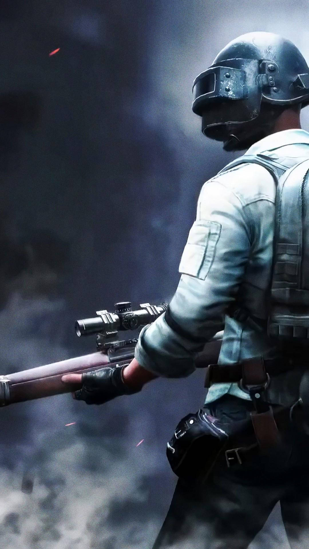 PUBG 2020, sniper rifle, tactical gear, Full HD Phone Wallpaper