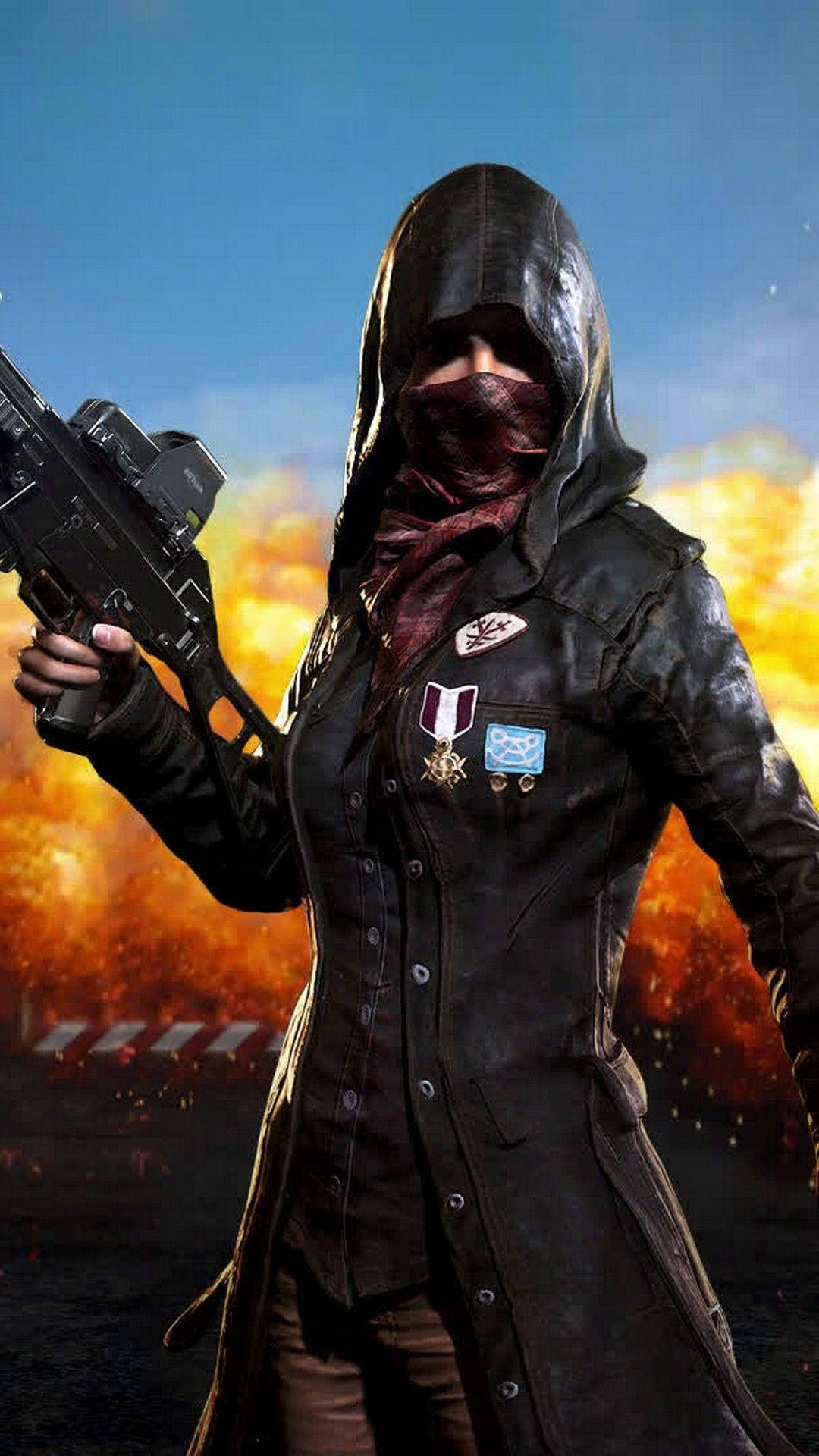 PUBG 2020, hooded soldier, scarf, Full HD Phone Wallpaper