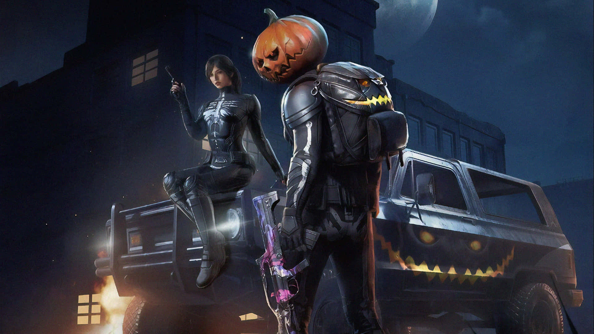 PUBG, Halloween Skin, pumpkin heads, Full HD Desktop Wallpaper
