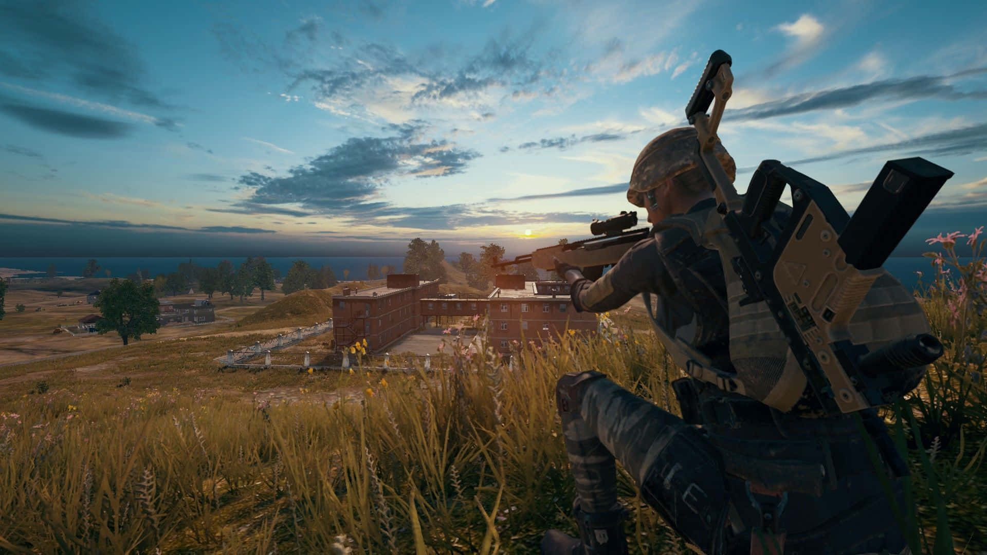 PUBG, camouflage, rifle, Full HD Desktop Wallpaper