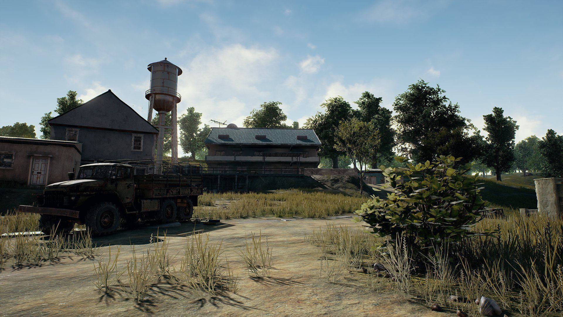 PUBG 3D Live HD, abandoned military truck, overgrown field, Full HD Desktop Wallpaper