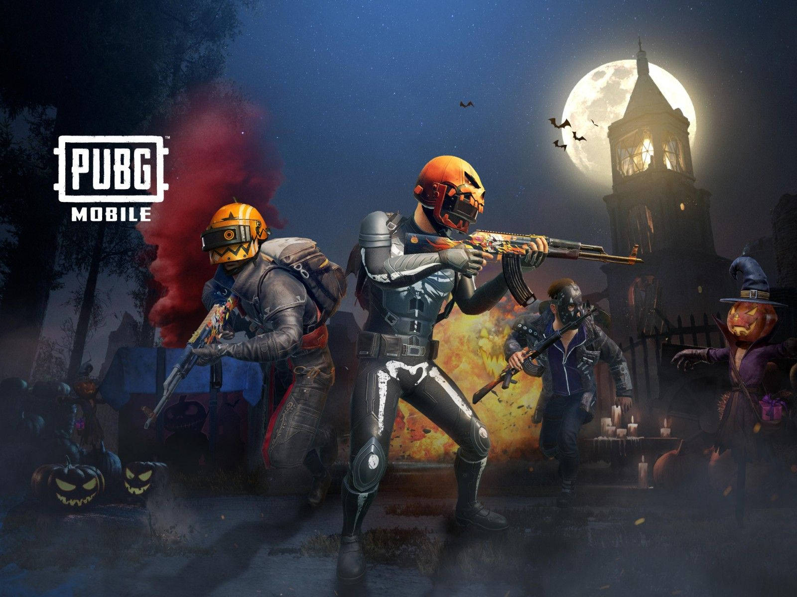 PUBG 3D Live HD, Halloween, full moon, HD Desktop Wallpaper
