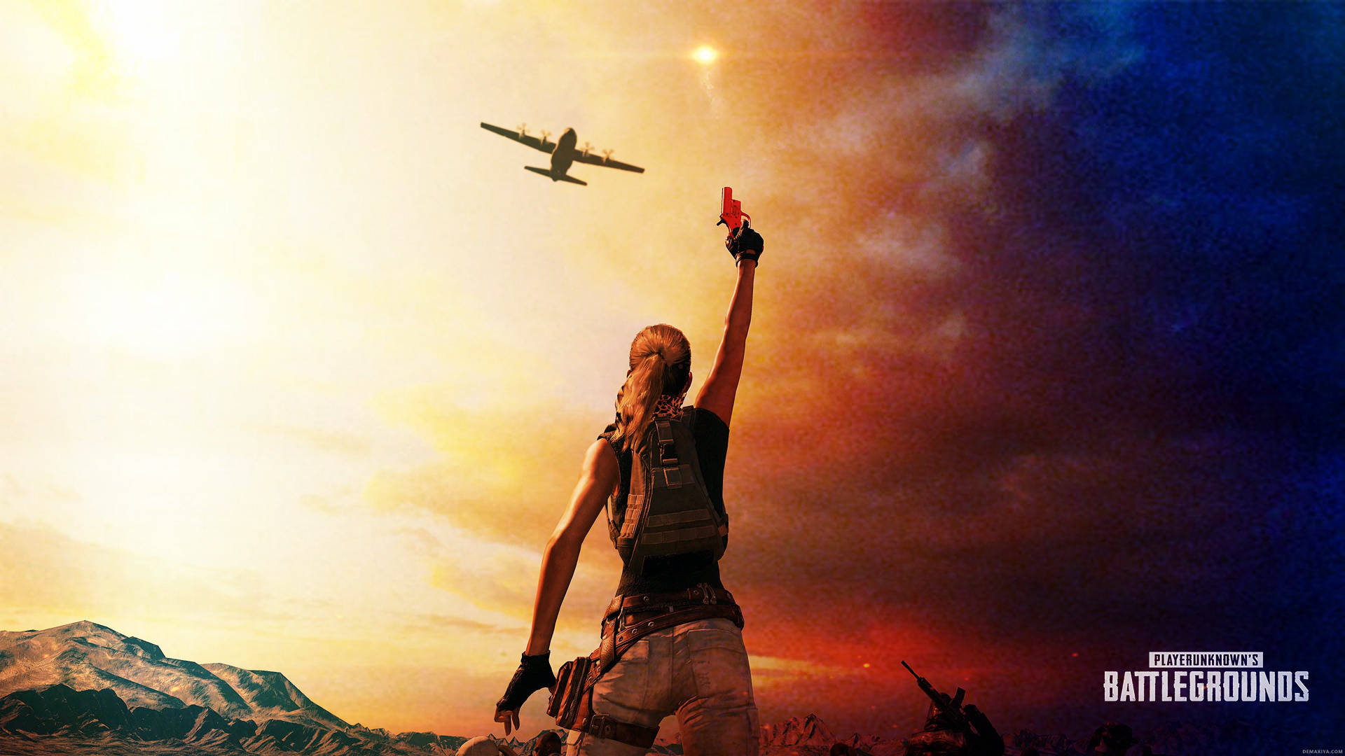 PUBG 3D Live HD, flare gun, red flare, Full HD Desktop Wallpaper