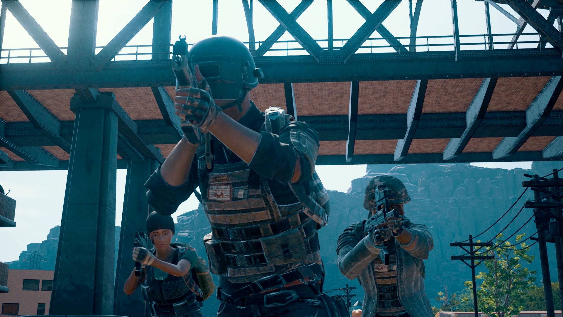 PUBG 3D Live HD, tactical gear, steel bridge, Full HD Desktop Wallpaper