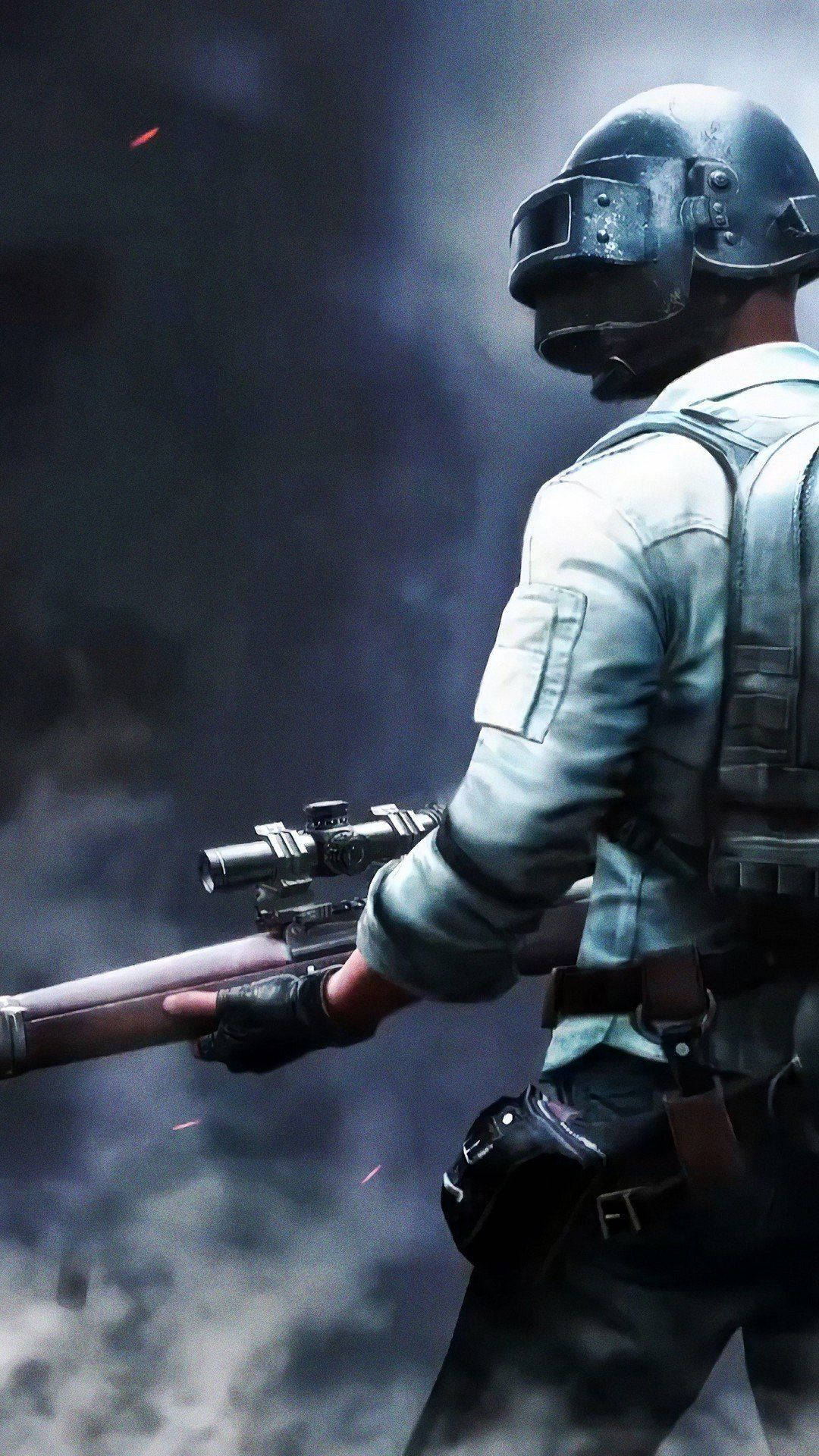 PUBG 3D Live HD Soldier, tactical gear, sniper rifle, Full HD Phone Wallpaper