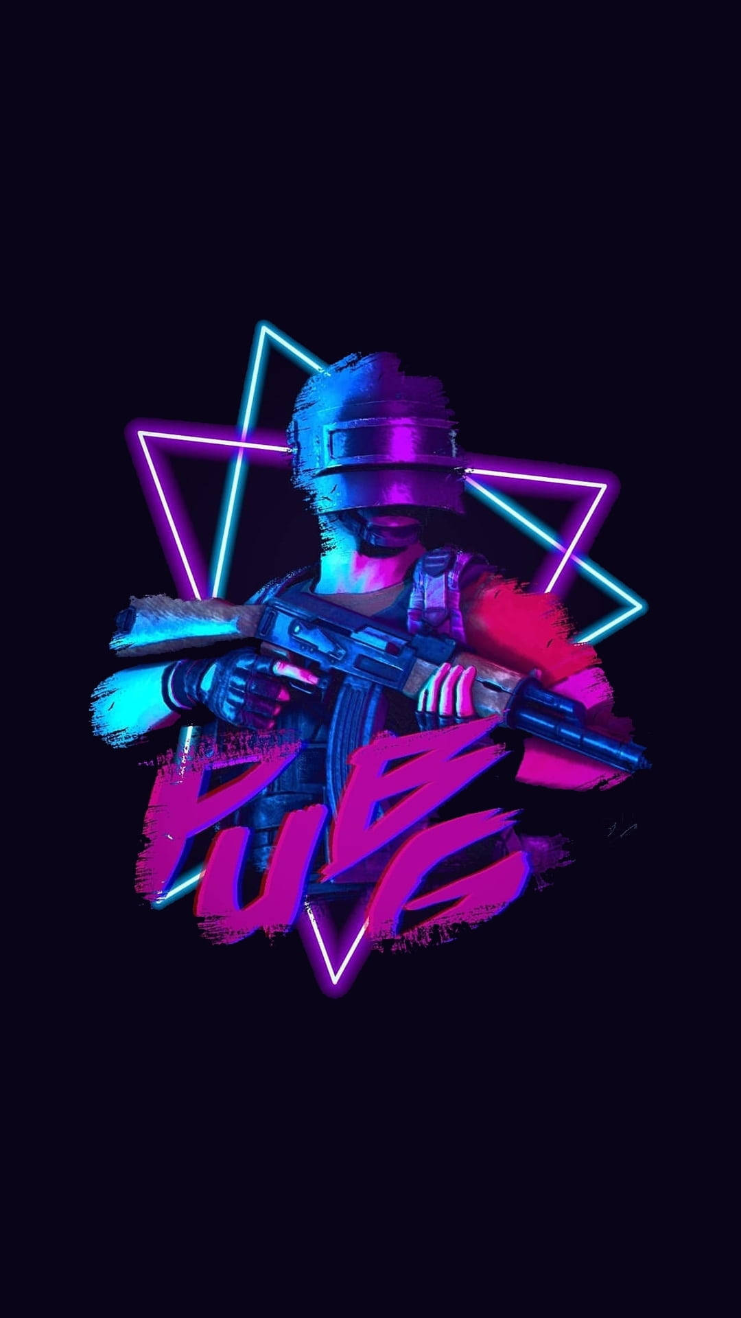 PUBG, neon-lit soldier, helmet, Full HD Phone Wallpaper