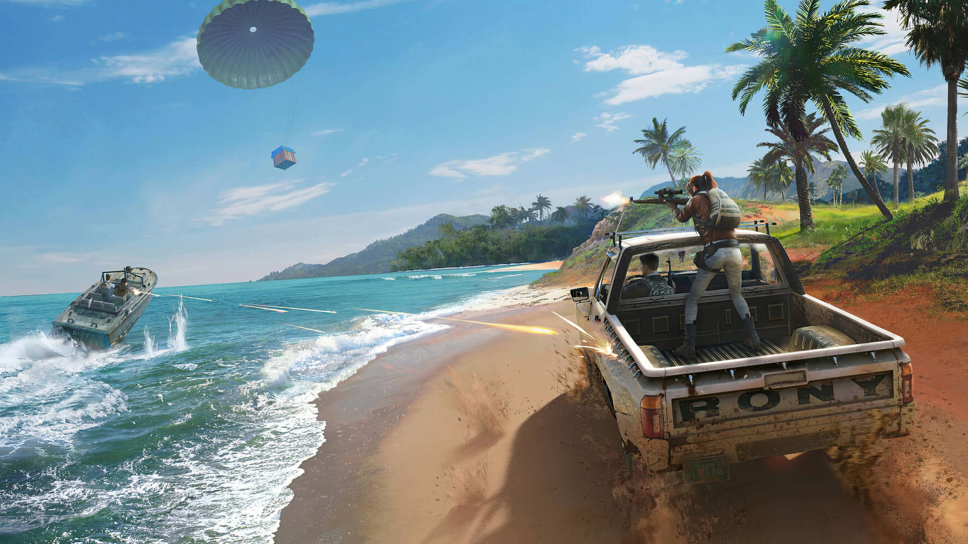 PUBG Beach, 4K, soldier, Full HD Desktop Wallpaper
