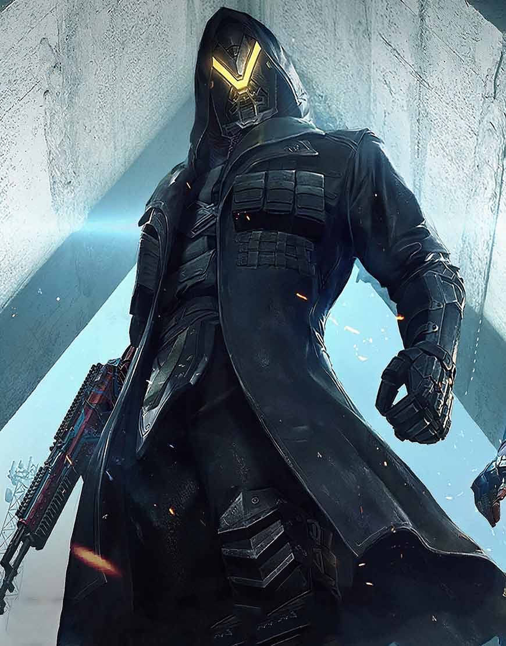 PUBG, hooded armored figure, glowing yellow eyes, Full HD Phone Wallpaper