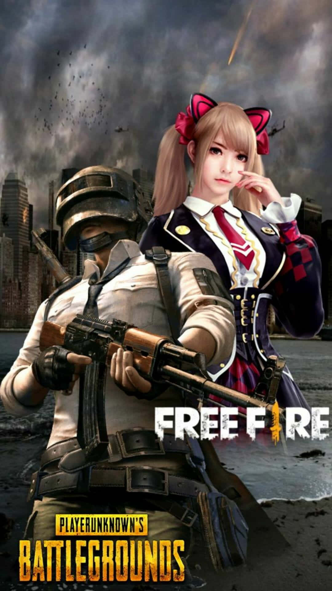 Pubg Android, combat gear, war-torn cityscape, Full HD Phone Wallpaper