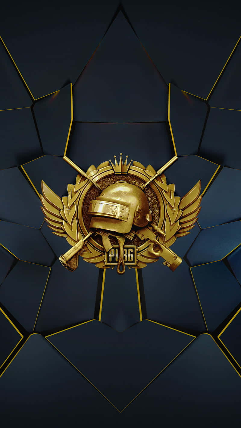 PUBG, golden logo, golden shield, HD Phone Wallpaper