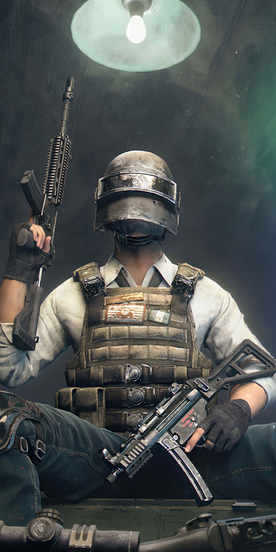 PUBG Android, tactical gear, rifles, Full HD Phone Wallpaper