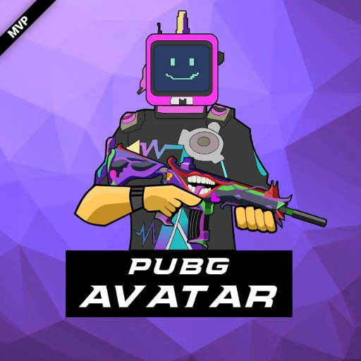 PUBG Avatar 4K, pixel-art robot avatar, smiling screen head, SD Desktop Wallpaper