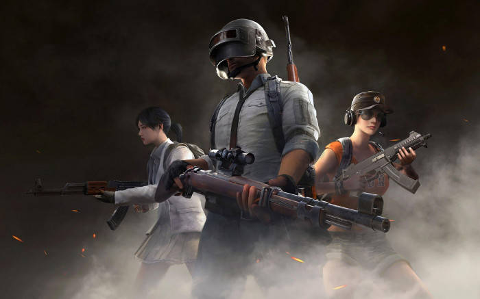 PUBG, three players, tactical gear, SD Desktop Wallpaper