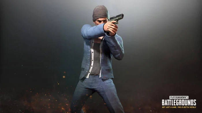 Armed Man With Gray Beanie, PUBG, pistol, SD Desktop Wallpaper